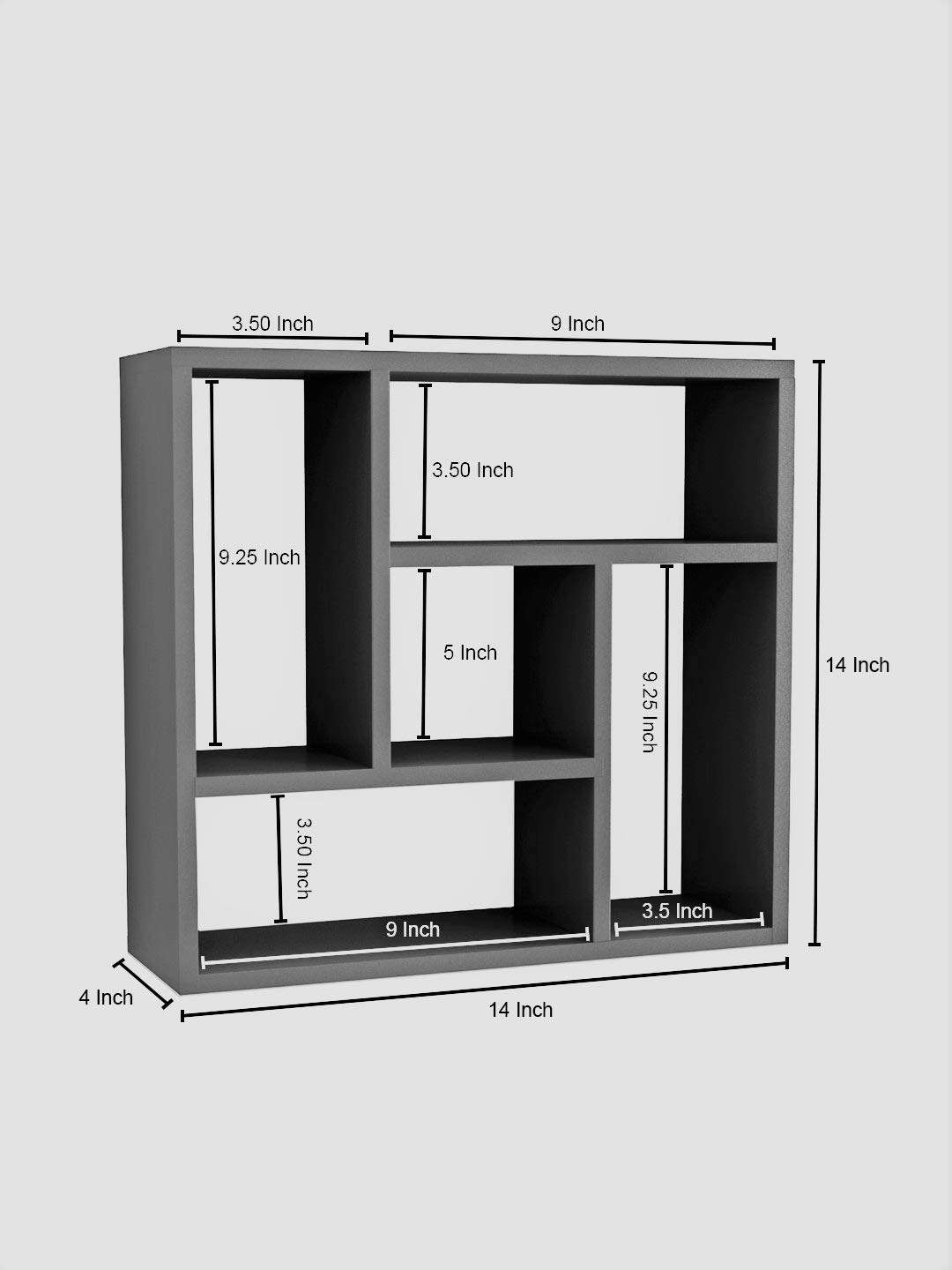 Home Sparkle Engineered Wood Square Wall, Wall Mounted Kitchen Shelve with Five Section, Ideal for Decoration in Living Room, Bedroom (Red) Modern Unique Designer Wall Shelf Rack for Home. 4
