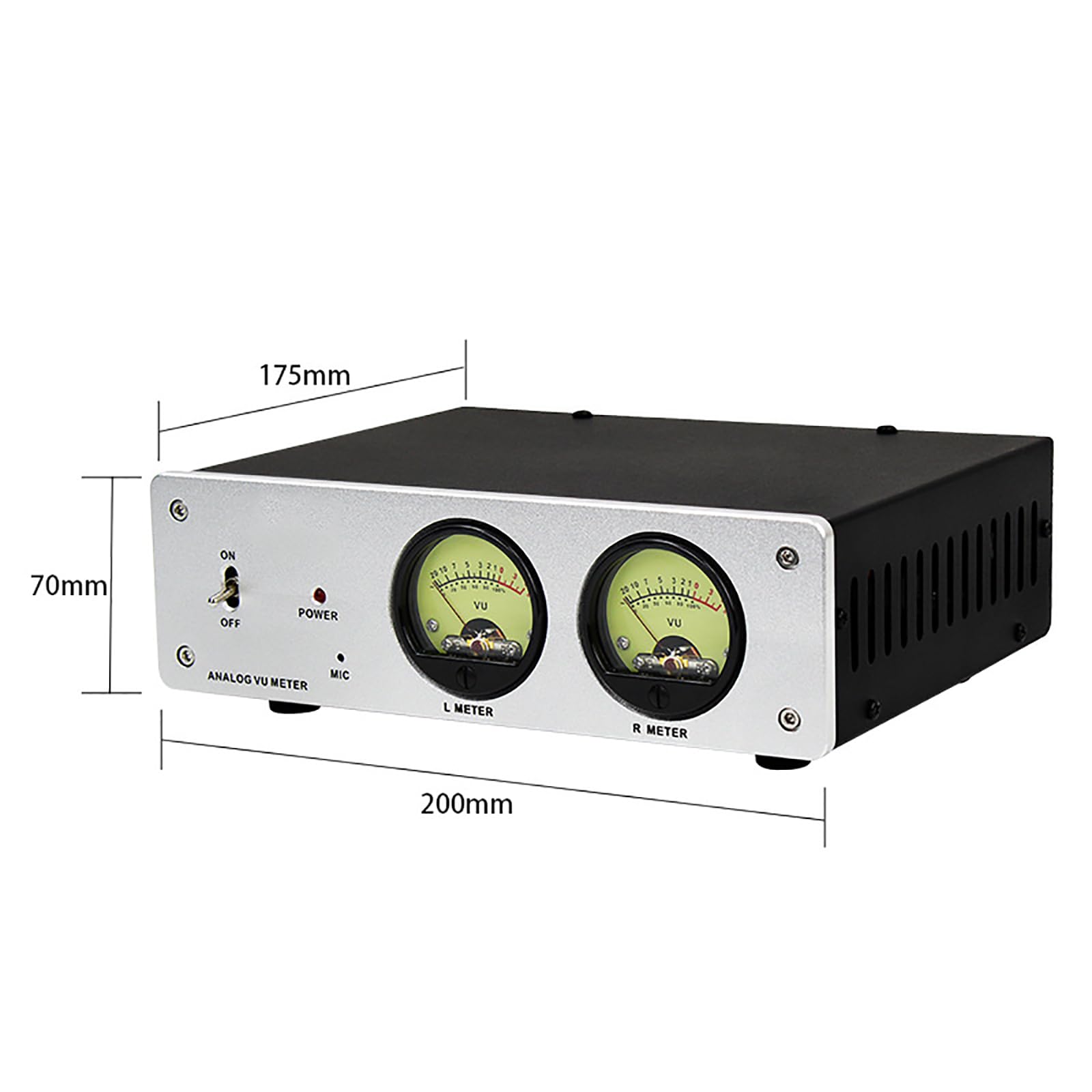 IEVEDIVB Dual Analogue VU Meter, Audio Switch Box with DB Panel Display, RGB Sound Level Display, Multiple Colours/Brightness/Amplification Can Be Adjusted Freely, for Home Cinema 5