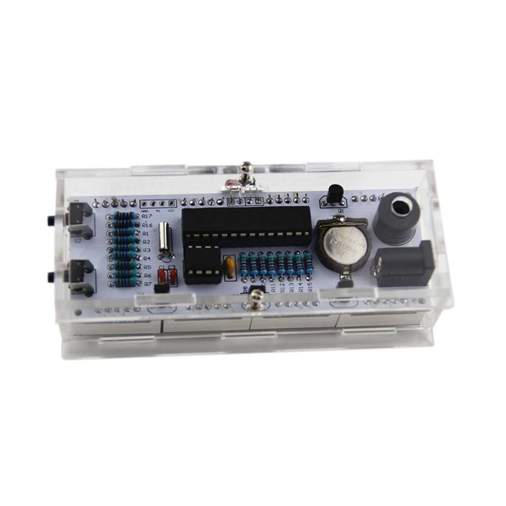 KunHe DIY Digital Clock Kit 4 Digit LED Electronic Clock Kit Large Screen with Transparent Case LED Green 3