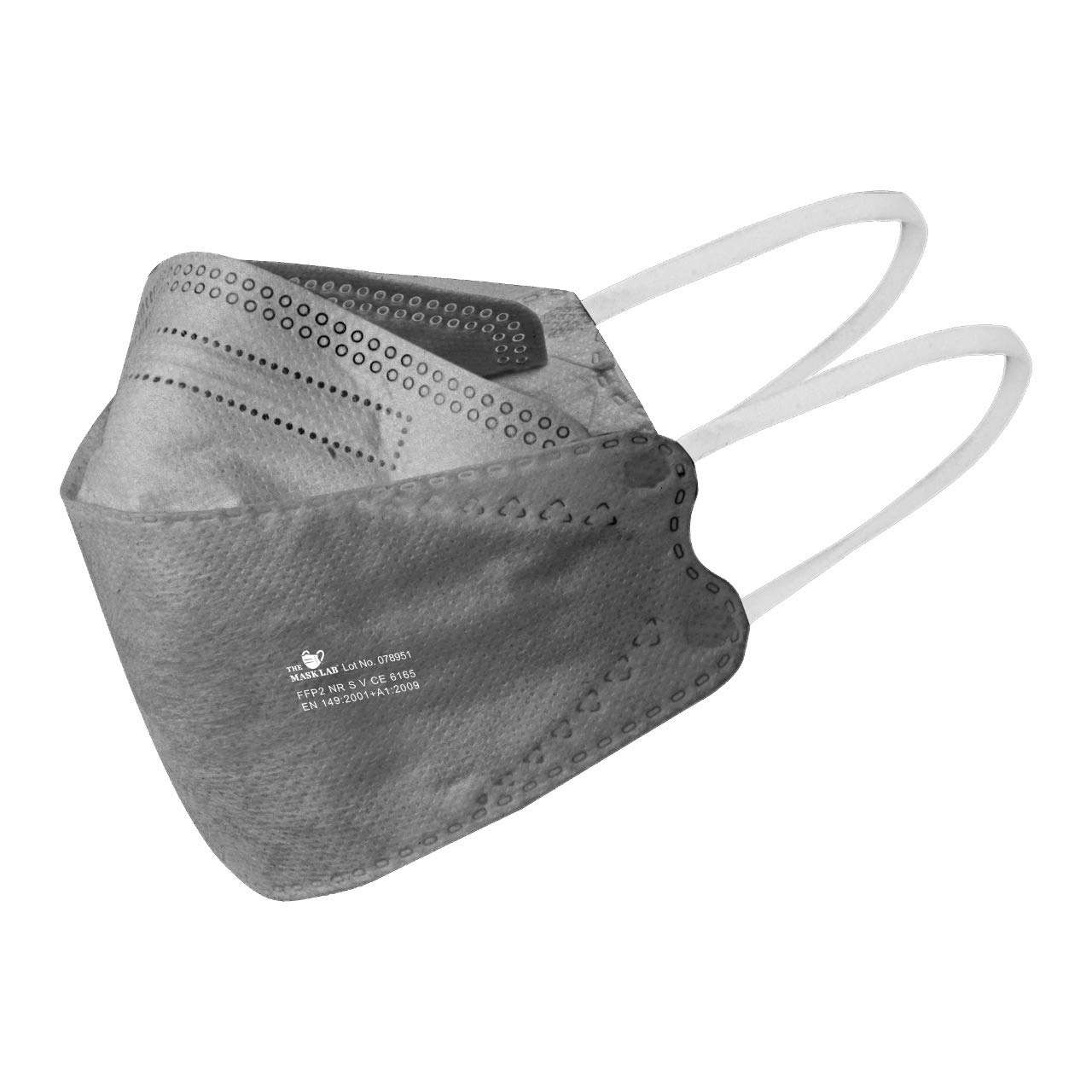 The Mask Lab N95 Certified Nonwoven Fabric Disposable Cloth Mask (Grey, Without Valve, Pack of 10) for Unisex.