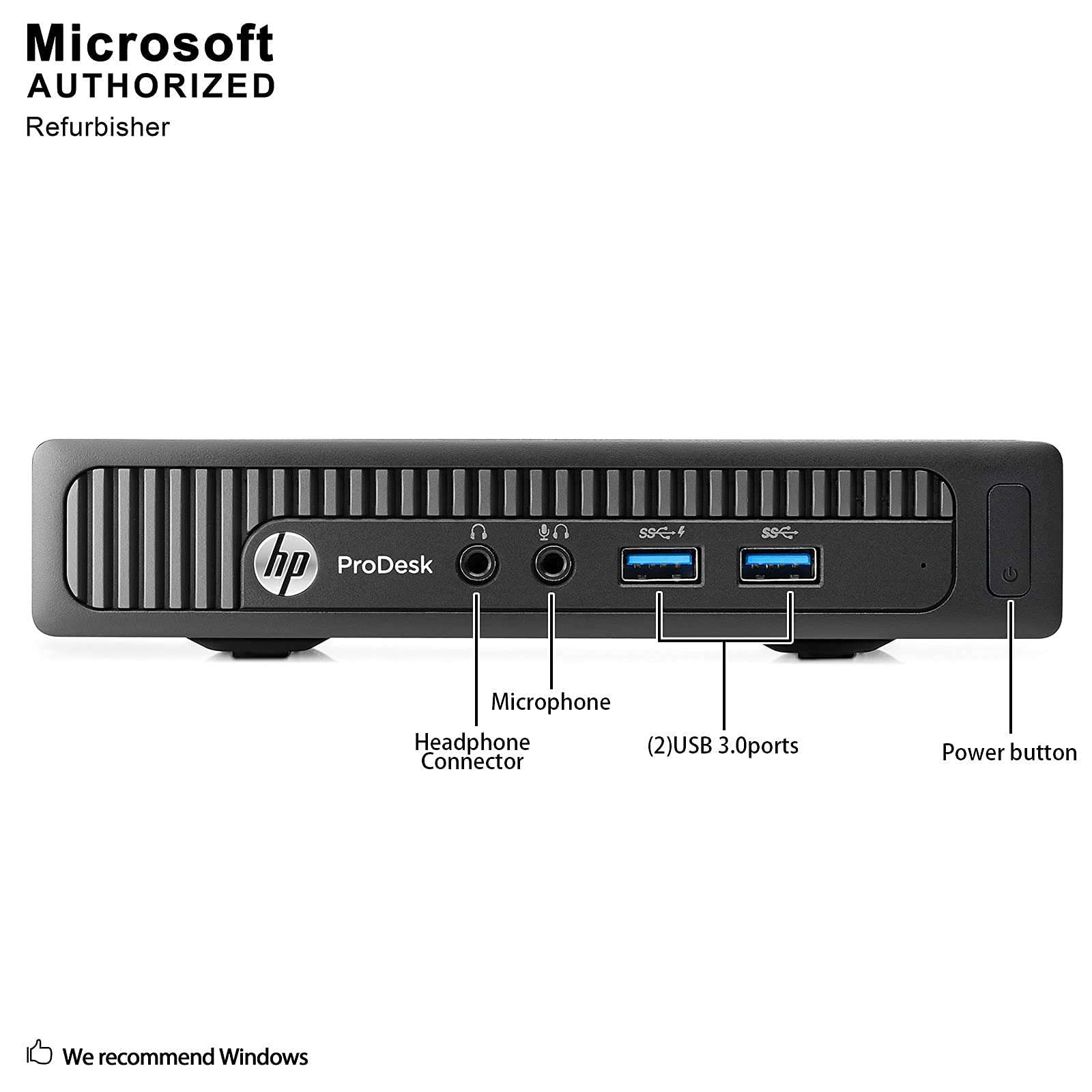 HP ProDesk 600 G1 Mini Business Desktop PC, Intel Core Quad i5 4590T up to 3.0GHz, 8GB DDR3, 1TB, WiFi, BT, VGA, DP, Windows 10 64 Bit-Multi-Language Supports English/Spanish/French(Renewed) 3
