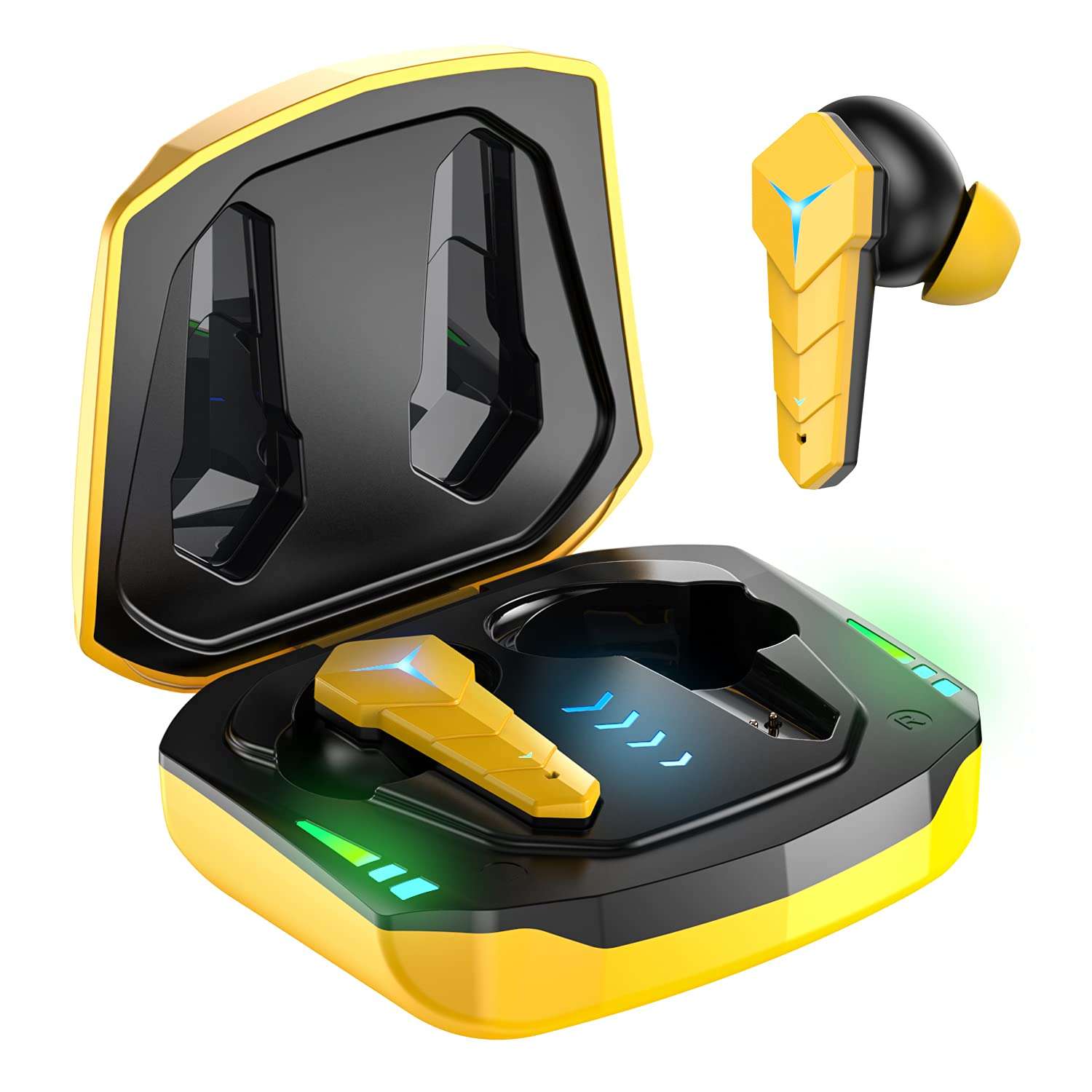 KINGSTAR Wireless Gaming Earbuds, Bluetooth 5.0 Game Earphones with Microphone in-Ear Gaming Headphones Noise Cancelling Earbuds Auto Pairing Ture Wireless Ear Buds for iOS Android 1