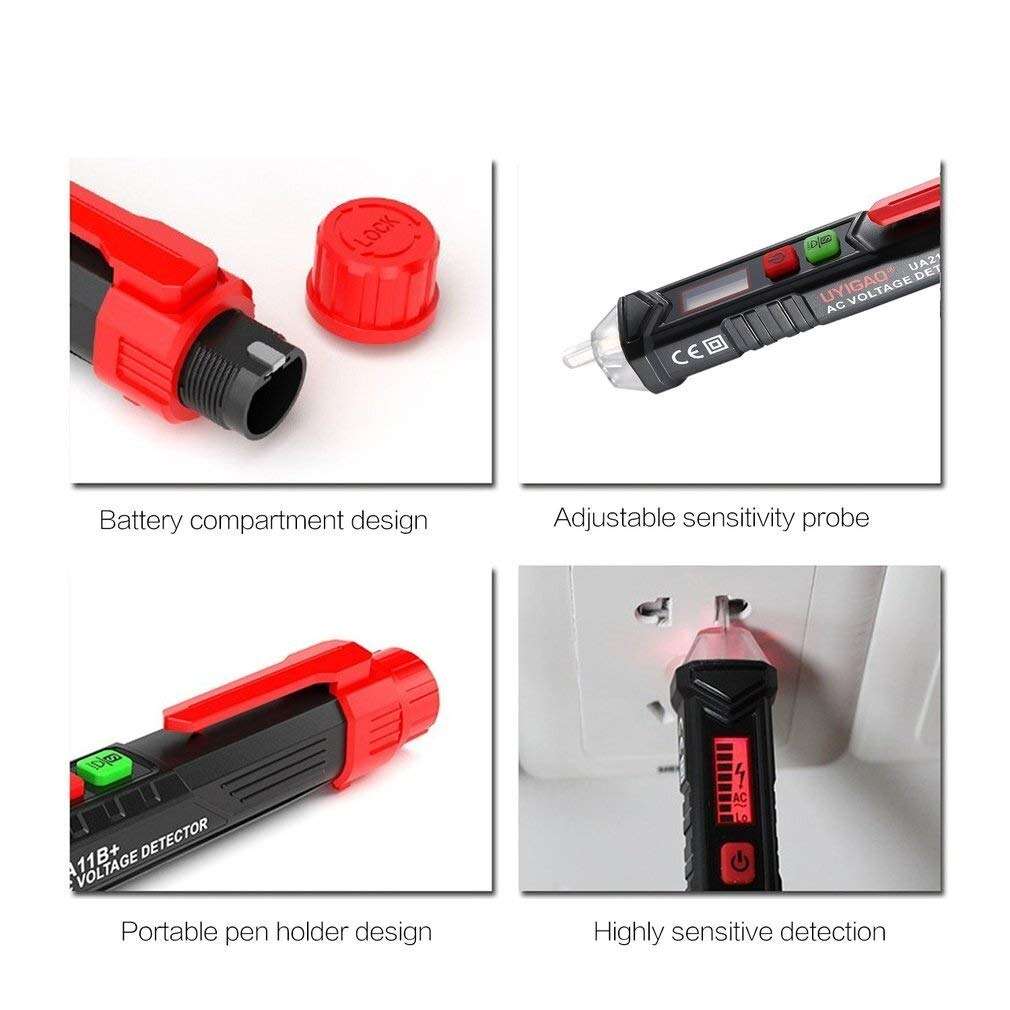 Precise Instrument Non-Contact Electric Tester Pen AC Voltage Detector Pen with LED Light Voltage Electric Detectors Tester UA21B 5