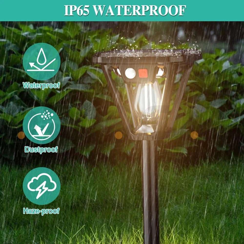 WIDEWINGS Plastic, Abs Solar Lights Outdoor with Motion Sensor with 3 Lighting Modes, Ground Mounting and Wall Mounting, Waterproof Outdoor Solar LED Light, Garden Light, Suitable for Garden (1 Pack) 6