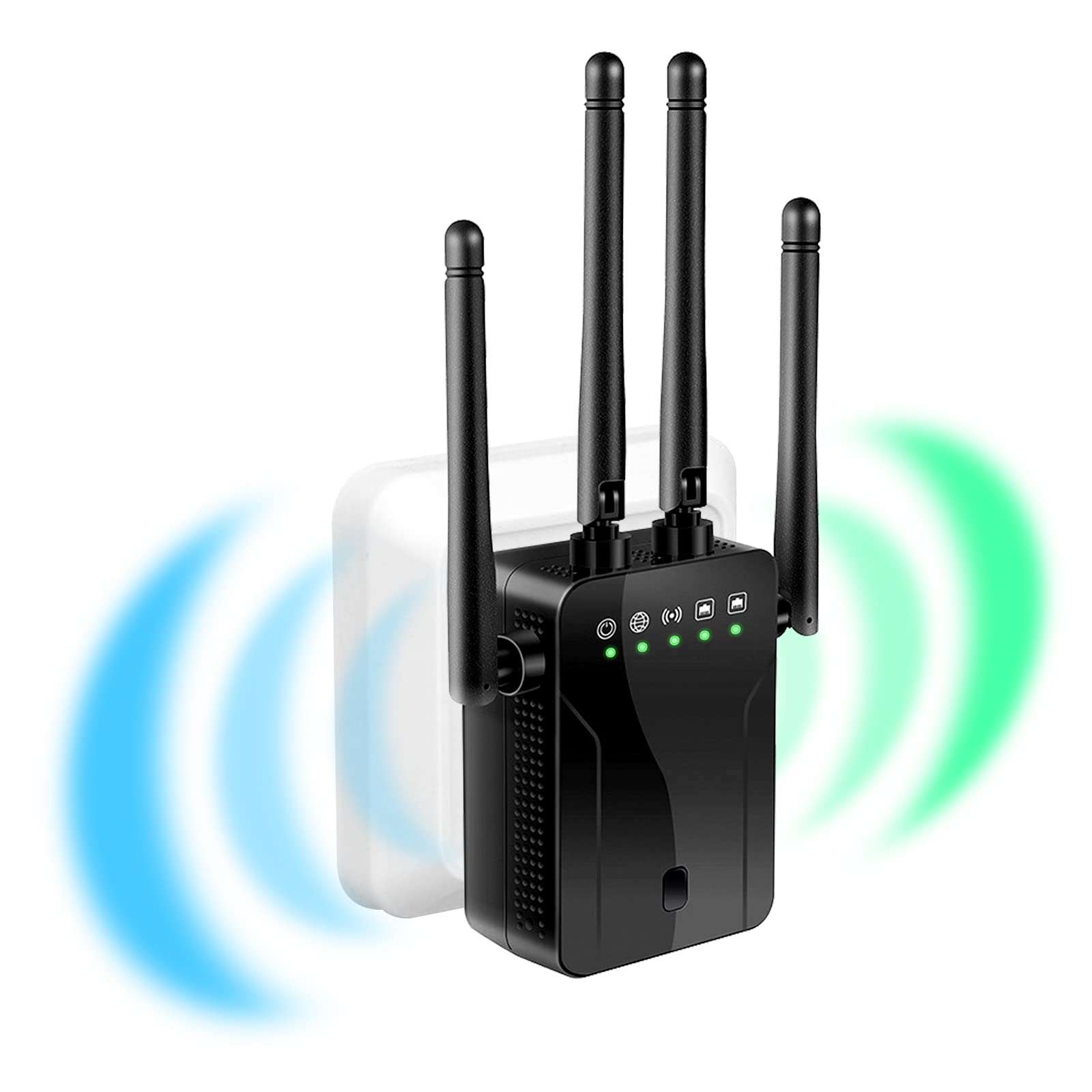 WiFi Range Extenders, WiFi Signal Booster Amplifier for Home Coverage Up to 3000 sq.ft, 1200 Mbps 2.4 & 5GHz WiFi Repeater Wireless Internet Amplifier - Covers 20 Devices with 4 Antennas 1