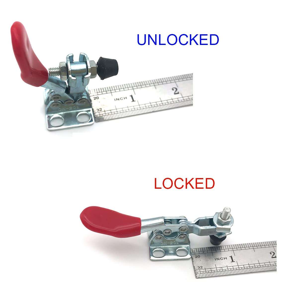 MIKMAYTOO Quick Release Horizontal Toggle Clamp Hold Down Hand Tool Horizontal Heavy Duty Push Pull Toggle Clamp… (201-16 PACK) 3