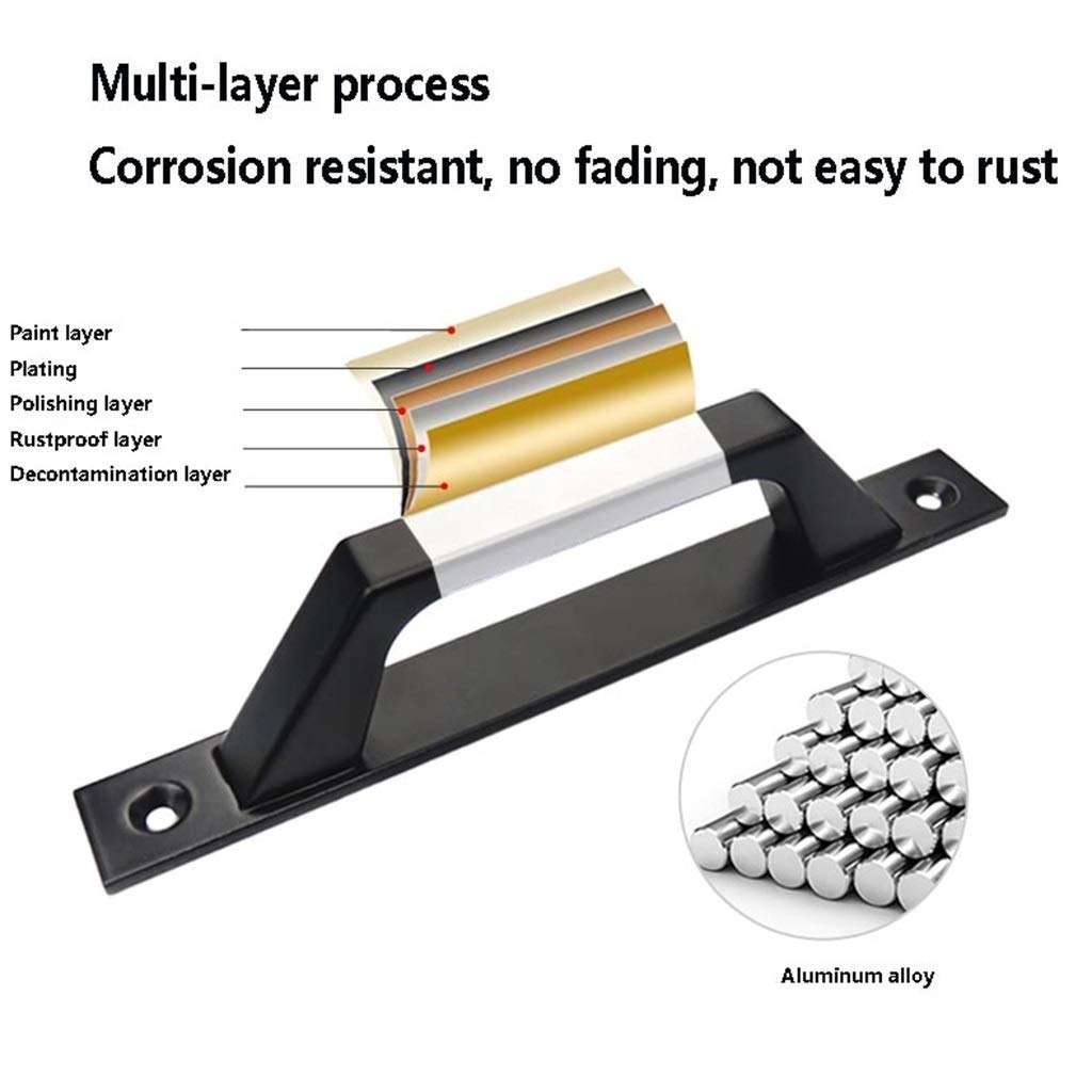 Door Handle, Aluminum Alloy Door Window Multifunction Small Handle Sliding Door Balcony Hardware Parts Sliding Door Handle (Color : Black) 2
