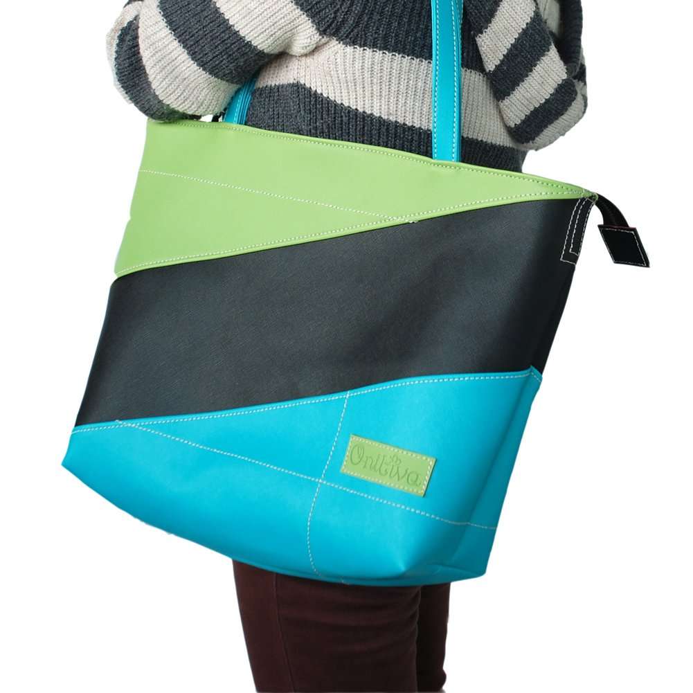 [Waves Of The Sea] Onitiva Leatherette Double Handle Satchel Bag Handbag Purse 4