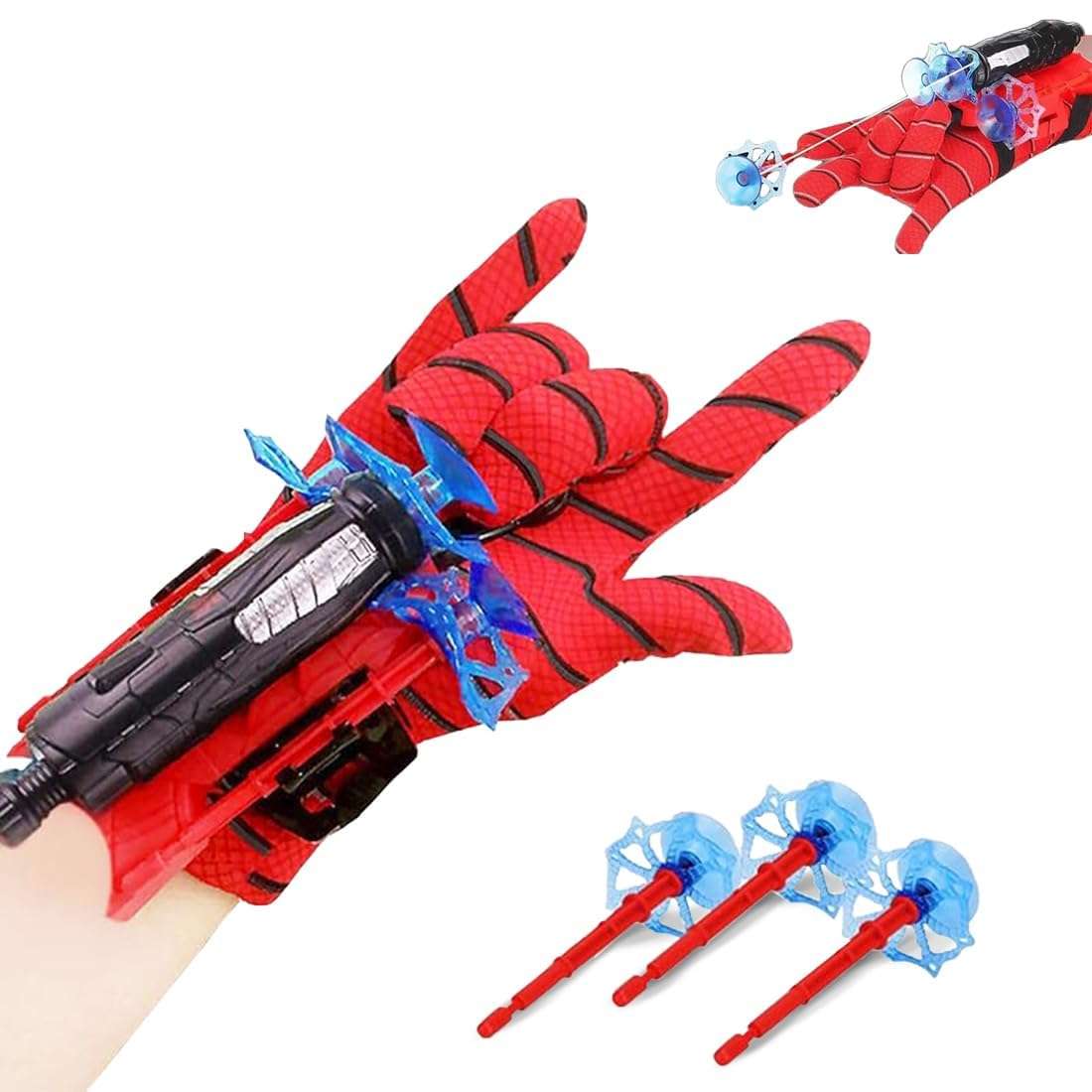 Spielen Toys Spider Web Shooter Toys Kids Creat Imagination Activity Play Toy Superhero Toy Kids Develop Social Skills for 6 to 14 Years Old boy& Girl (Red)
