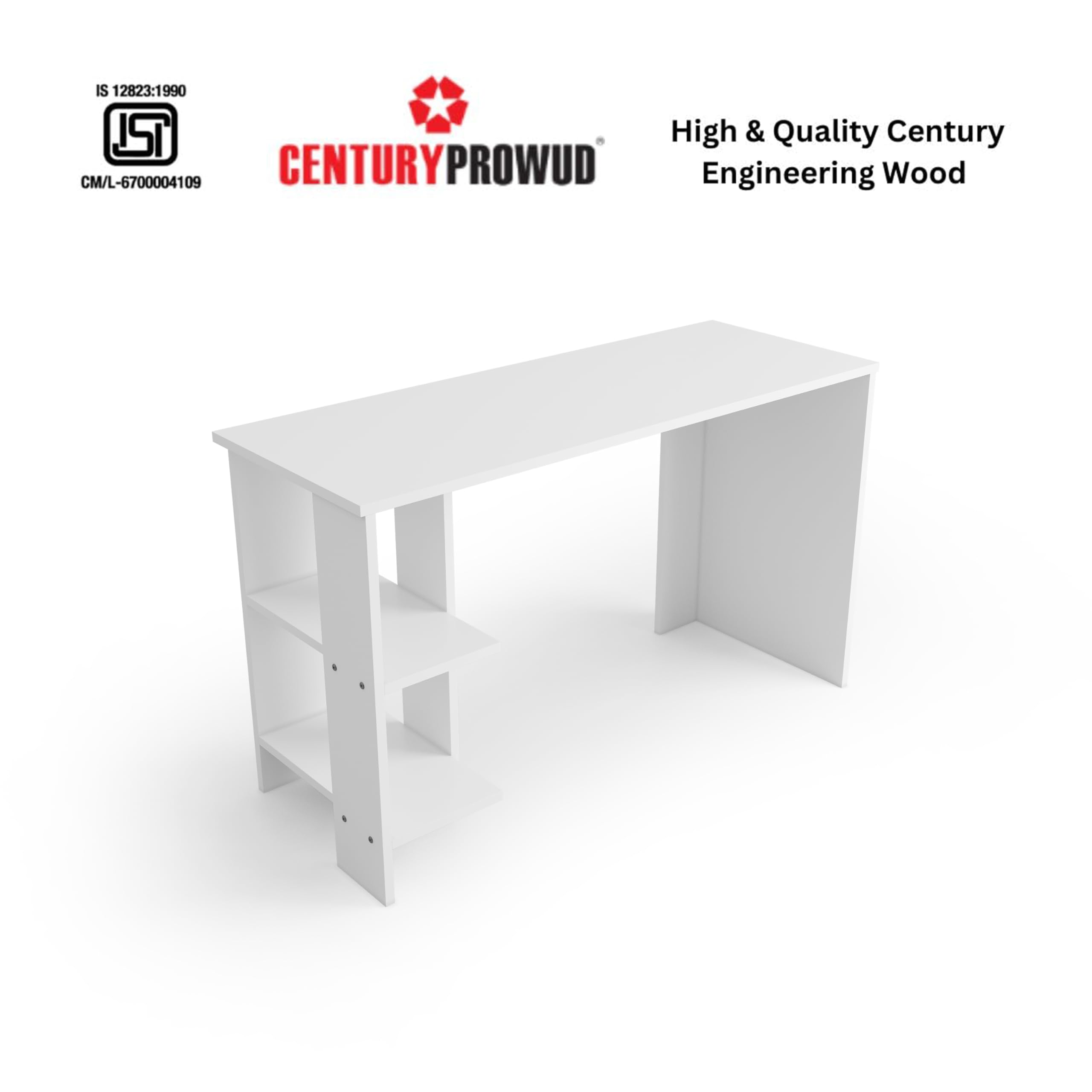 FURLAY Aero White Study Table | Century Engineered Wood | 100 x 50 x 77 cm | Minimalist Design | DIY Assembly | 1-Year Warranty 5