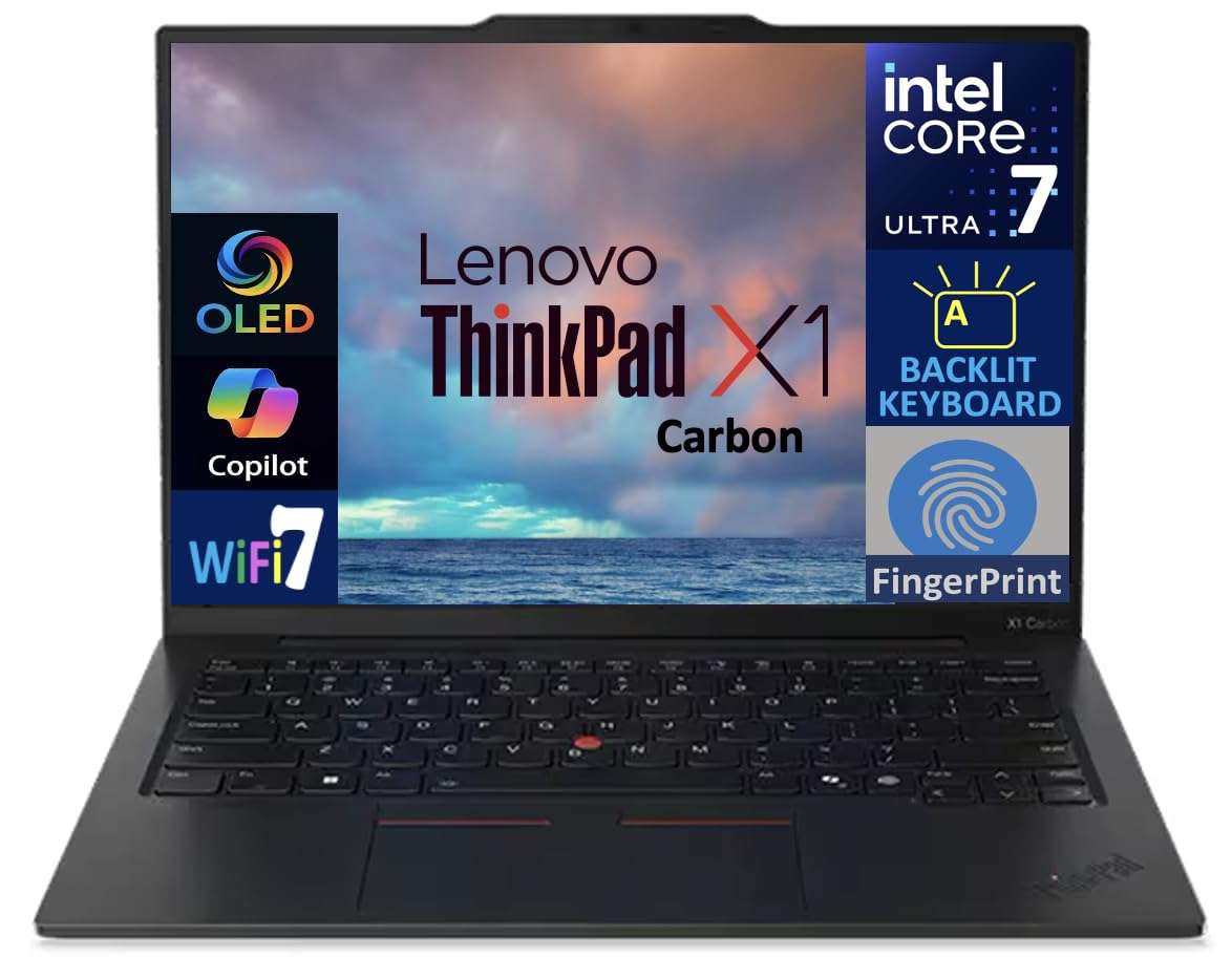 Lenovo Thinkpad X1 Carbon Gen 13 Business Laptop 14.0" OLED 2.8K Display (Intel Ultra 7-268V, 32GB LPDDR5X, 4TB PCIe SSD, Intel Arc 140V, Backlit KB, Fingerprint, 2 Thunderbolt 4, Win11Pro) w/DKZ Hub 4