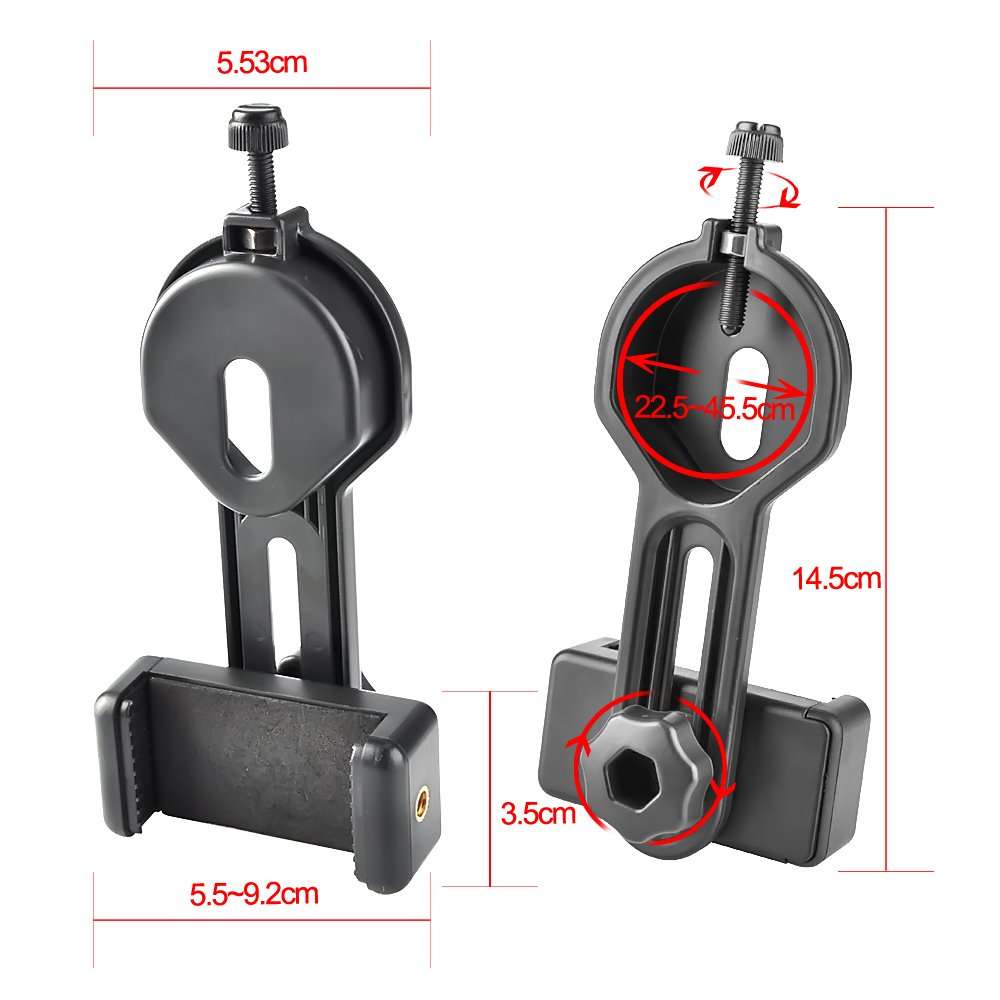 Universal Phone Adapter Mount-Support Eyepiece Diameter 25 to 46mm- Compatible with Binocular Monocular Telescope and Spotting Scope for Phone Sony Samsung Etc 3