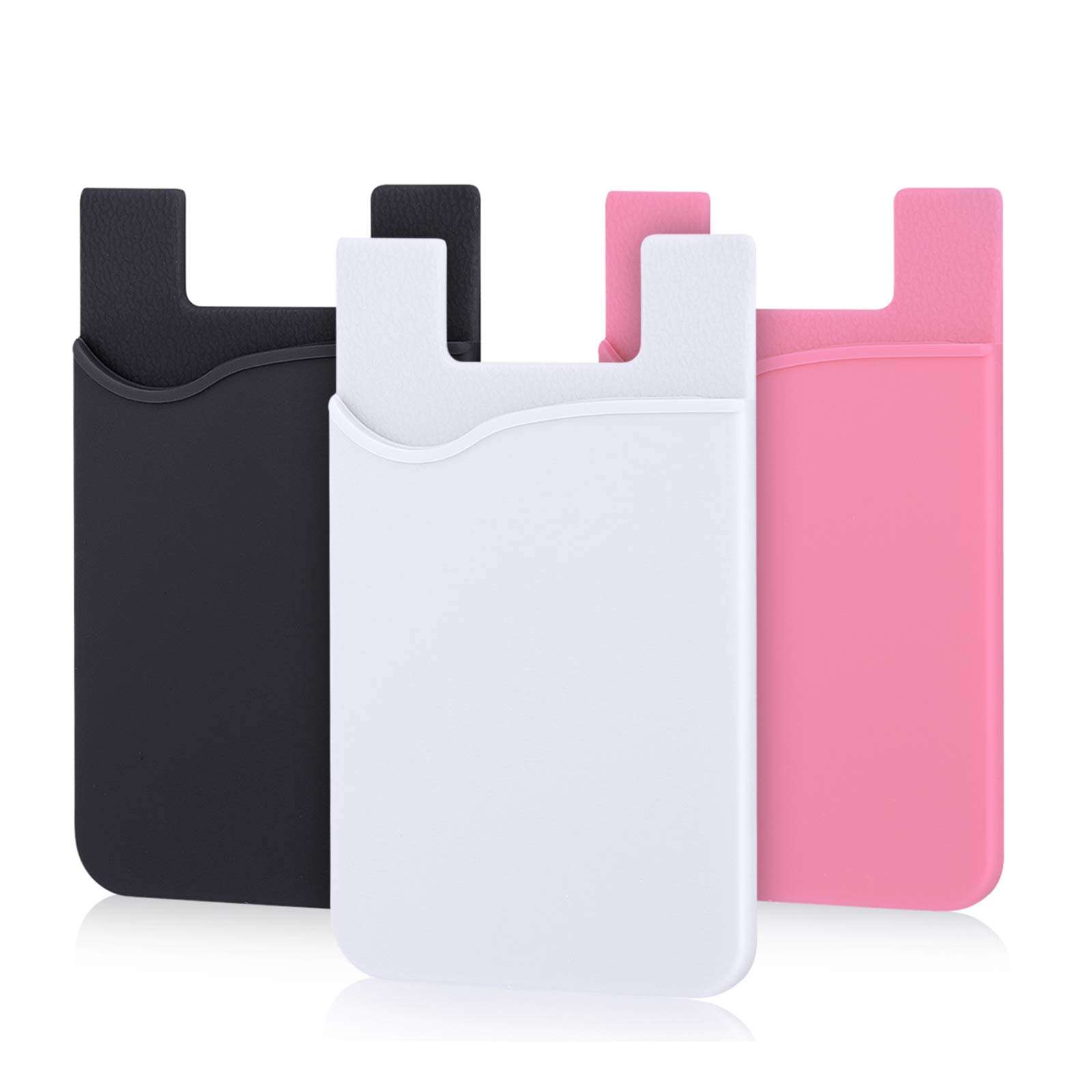 Pofesun 3 Pack Silicone Adhesive Card Holder for Back of Phone, Stick on Wallet Pocket Credit Card Pouch Sleeve Compatible for iPhone 17 16 15 14 13 12 Pro Max,iPad,Samsung Galaxy,Tablet 1