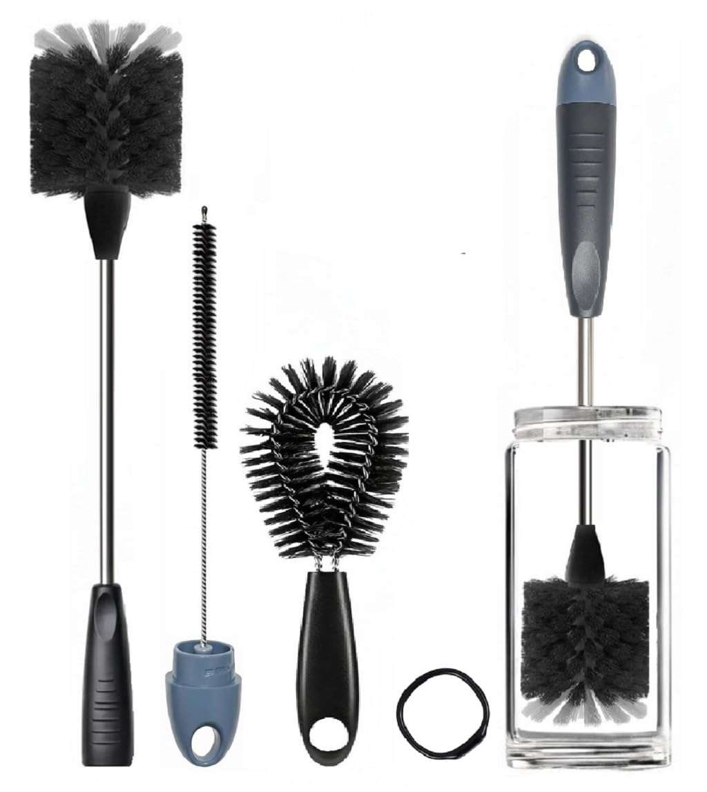 3Pcs Bottle Cleaner Brush Set, 15 inch Long Handle Washing Bottle Cleaning Brushes for Narrow Neck Water Bottles Tumblers Straws Coffee Mugs Sport Bottles Flasks and Thermos Lid Cup Brush