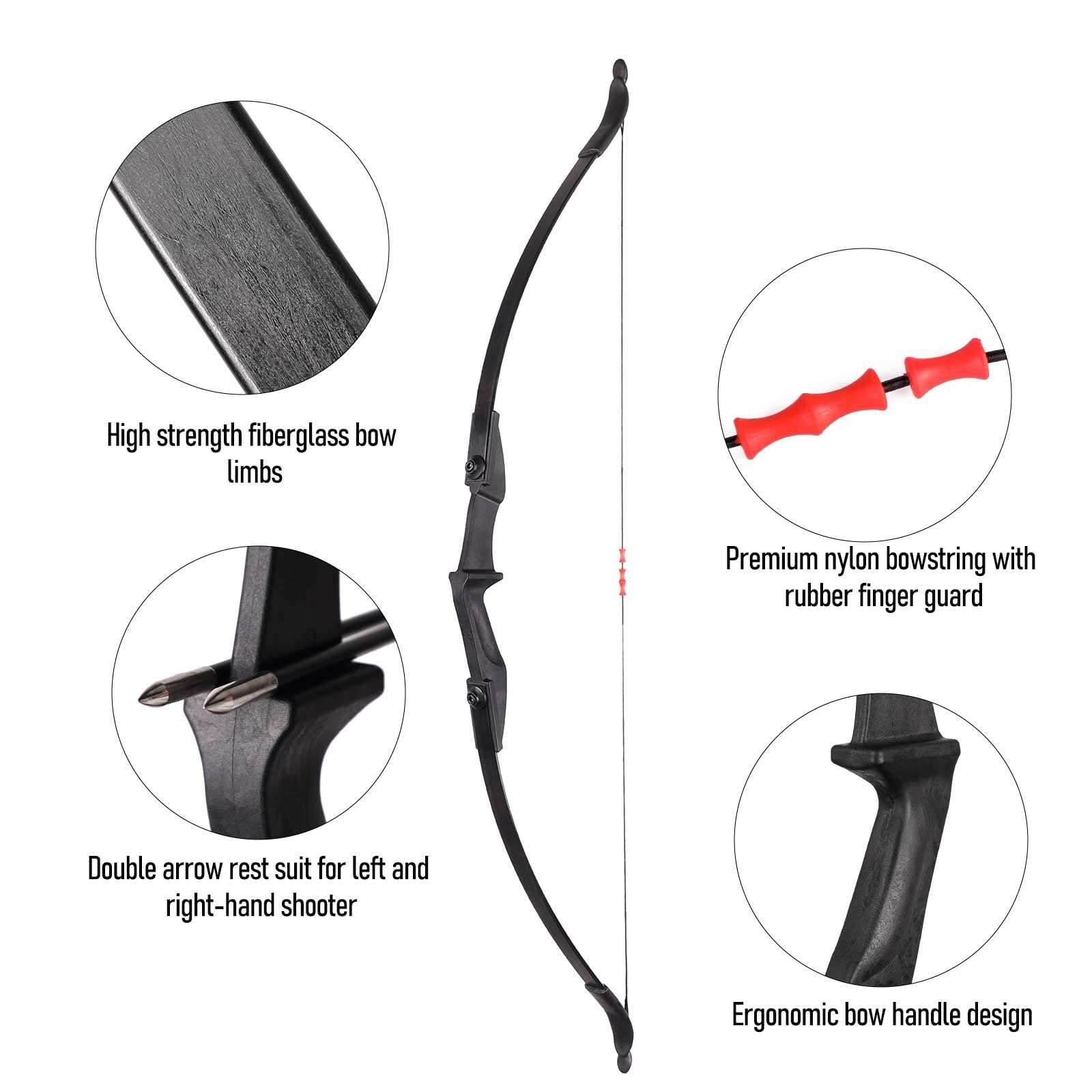 LWANO Bow and Arrow Set for Adults - Archery Takedown Recurve Bow Set for Beginners and Youth, Left & Right Handed (30lbs) 3
