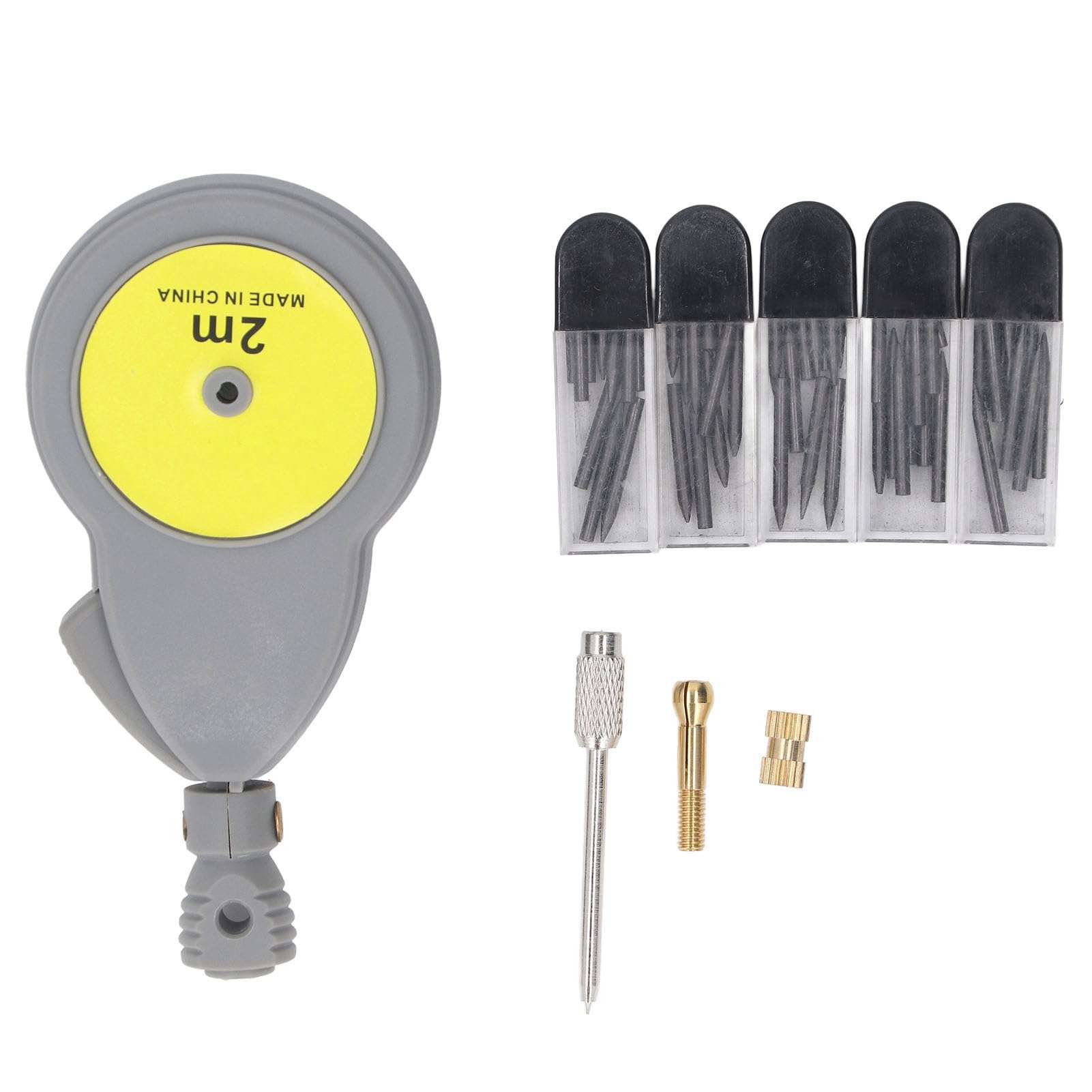 Rotating Tape Measure Compass Retractable Circle Drawing Tool with 50Pcs Pencil Refill for Woodworking Industrial Design 6ft 1