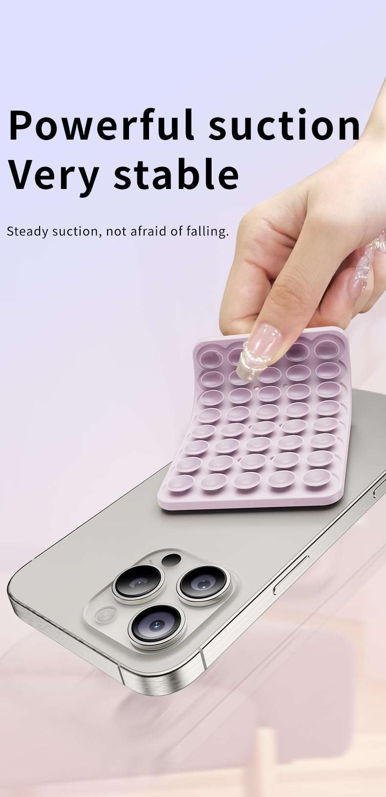 Double-Sided Silicone Phone Mount, Hands-Free Suction Holder, Anti-Slip Ideal for Videos, Perfect for TikTok & Instagram 4