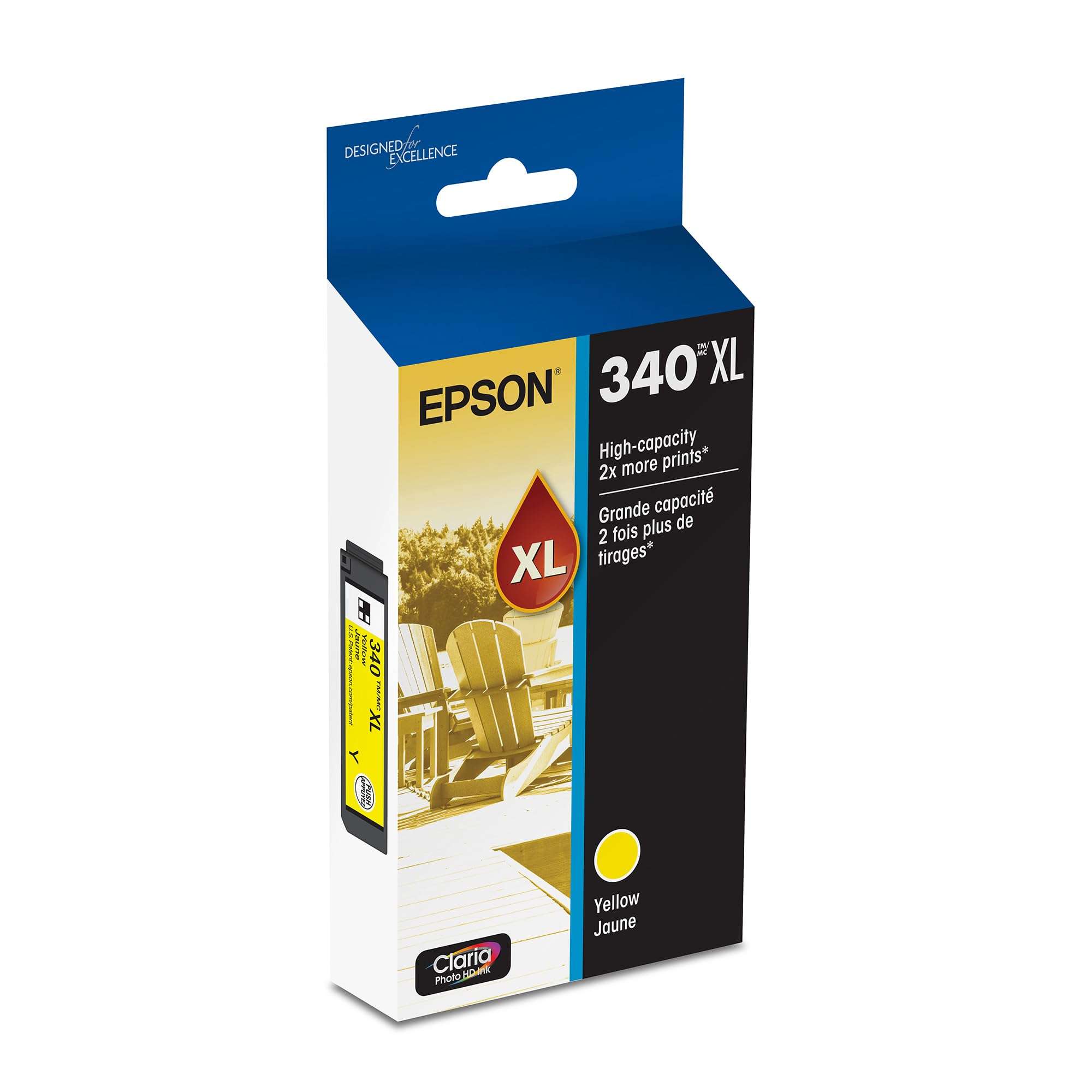 Epson 340 Claria Photo HD Ink High Capacity Yellow Cartridge (T340XL420-S) Works with Expression Photo XP-8800 1