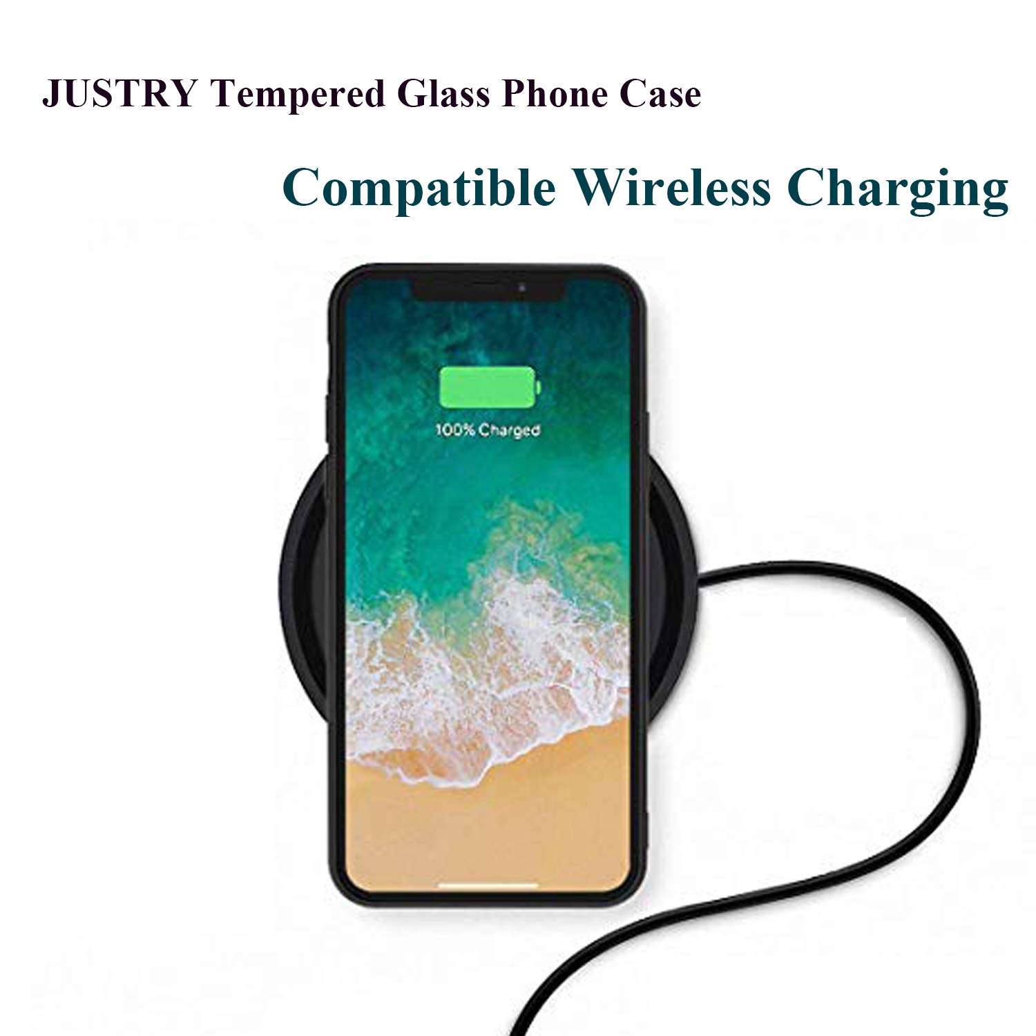 JUSTRY 10 PCS Sublimation Blanks Tempered Glass Back Cover Wireless Charging + TPU Soft Rubber Phone Case Compatible with Apple iPhone 11 6.1 Inch (2019) Printable Phone Case DIY Heat Press Slim Case 5