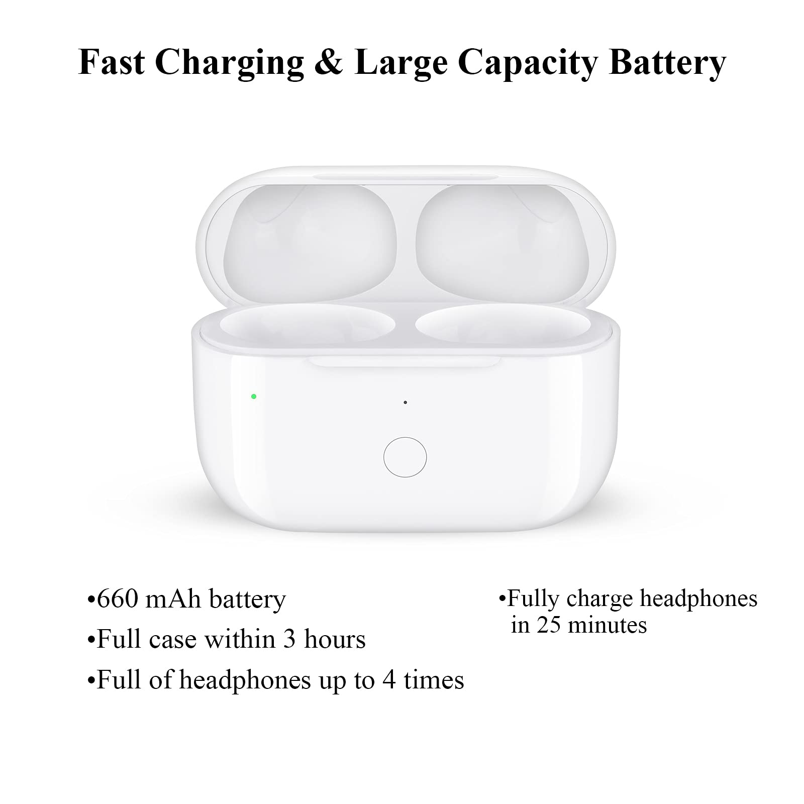 Wireless Charging Case Compatible for AirPod Pro, Charger Case Replacement for Air Pod Pro with Bluetooth Pairing Sync Button 3