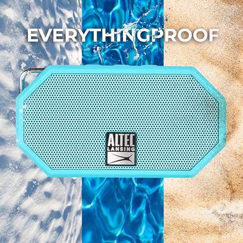 Altec Lansing Mini H2O - Waterproof Bluetooth Speaker, IP67 Certified & Floats in Water, Compact & Portable Speaker for Hiking, Camping, Pool, and Beach,Aqua 2