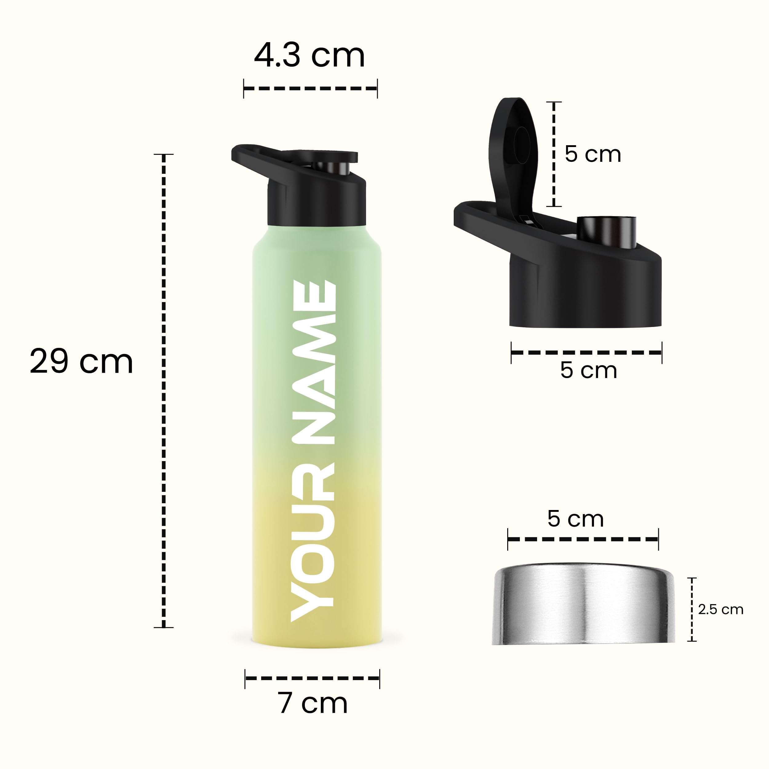 Speedex 1 Litre Customized Water Bottles with Name, Personalized Gifts for Men, Women, Boys, Girls & Kids, Customised Stainless Steel 1 Ltr Bottle for Birthdays, Anniversaries Etc, Grey 3