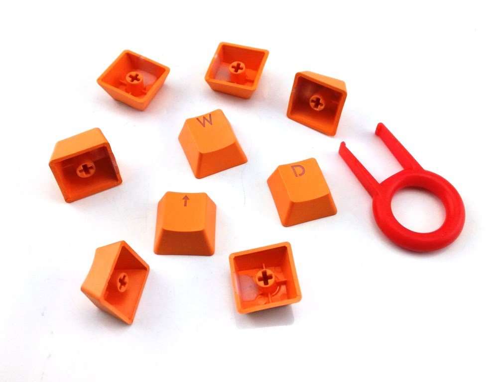 Honbay 9 Orange PBT Keys Backlit Translucent Keycaps for Mechanical Keyboard with Red Key Puller 3