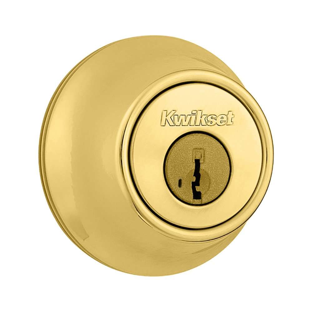 Kwikset 660-3S Single Cylinder Deadbolt Smart Key Bright Brass Finish 3
