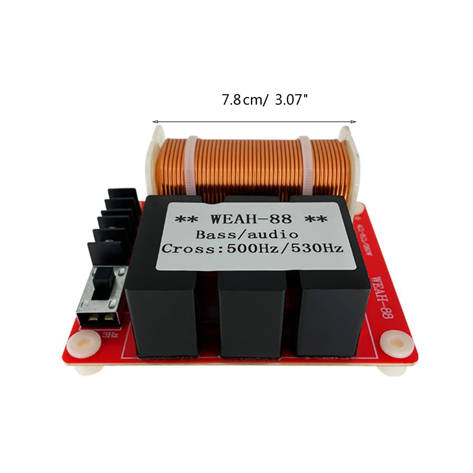 GRABLOOM Pure Bass Subwoofer Speaker Frequency Divider Stage Home Car Filters 260W 500-530Hz Auto Accessory Frequency Dividers Filters 4