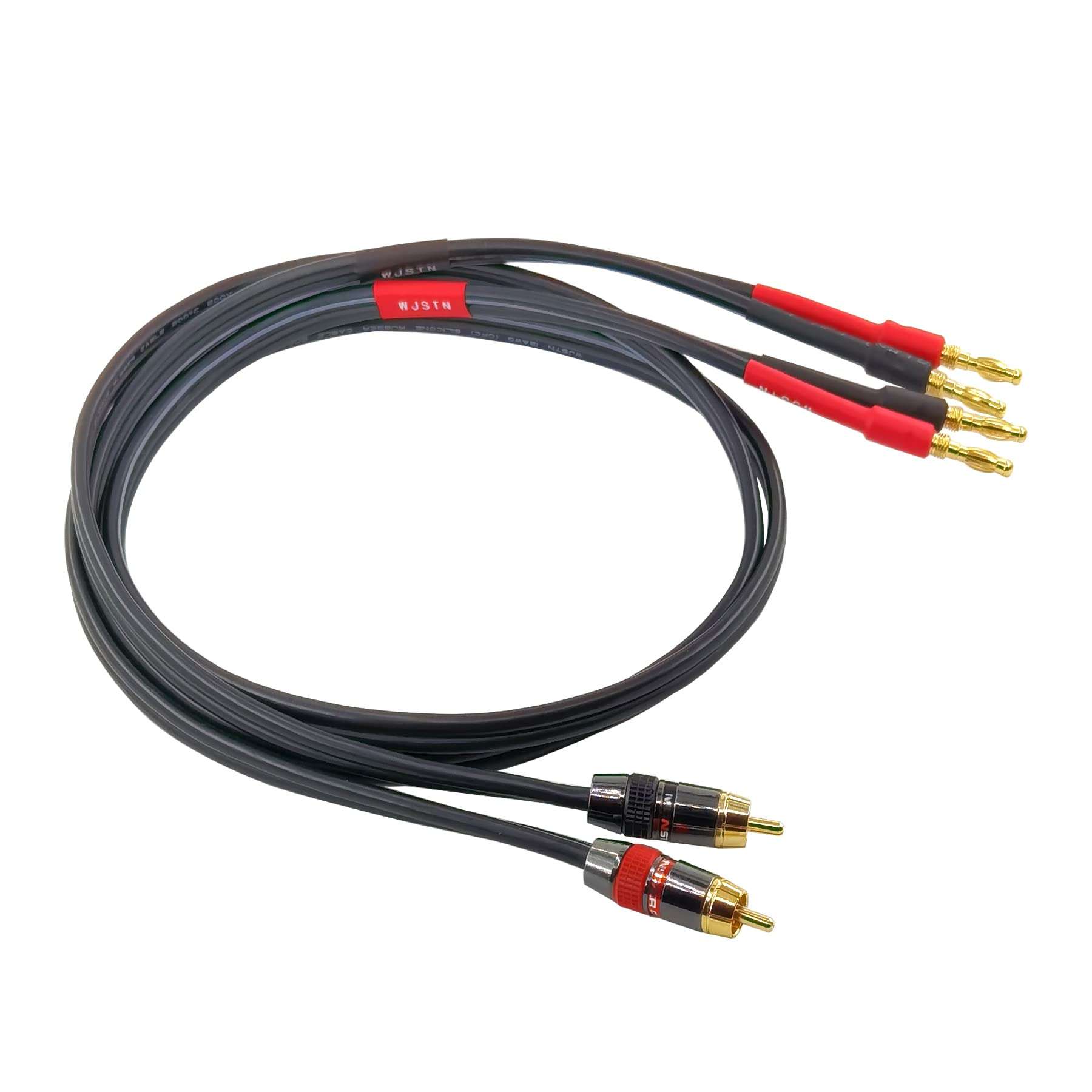 WJSTN Banana Plug to RCA Speaker Cable Banana Plug to RCA Speaker Cable 12AWG Cables,2Pack (6FT) 3