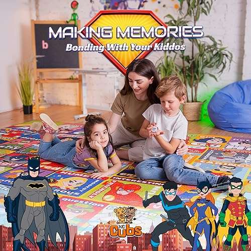 KC Cubs DC Super Hero Rug - ABC Alphabet - Traits & Emotions Playrug - Educational & Learning Carpets - Children’s Play - Rectangular Kids Play Carpet - Toddlers 2 & Up - Playroom, Classroom, Bedroom 5