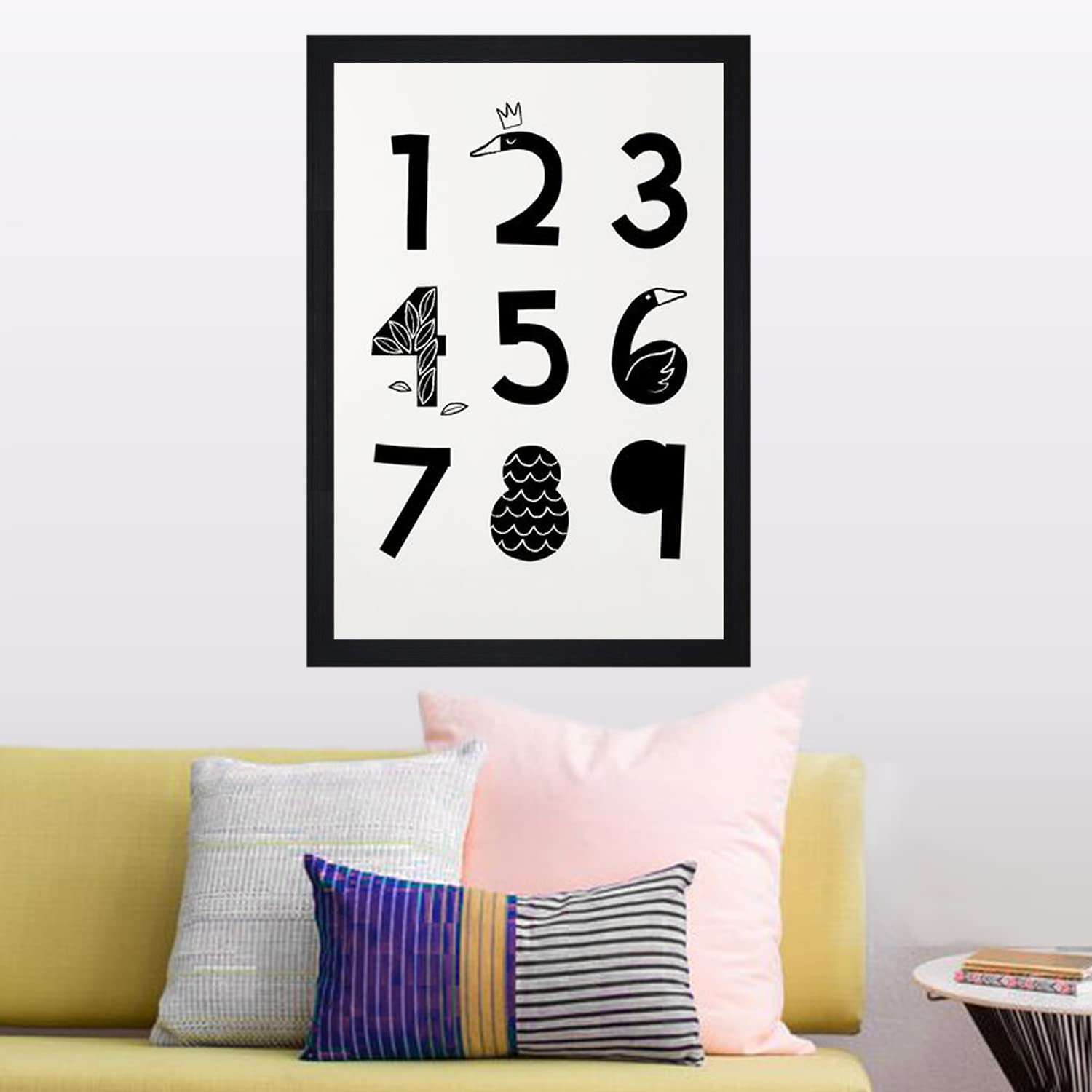 Gallery99 WhiteBlack & White Counting Chart Kids Textured Paper Framed Art Print For Kids Room Decor Wall Art Painting (13.25x1.25x19.25) 1