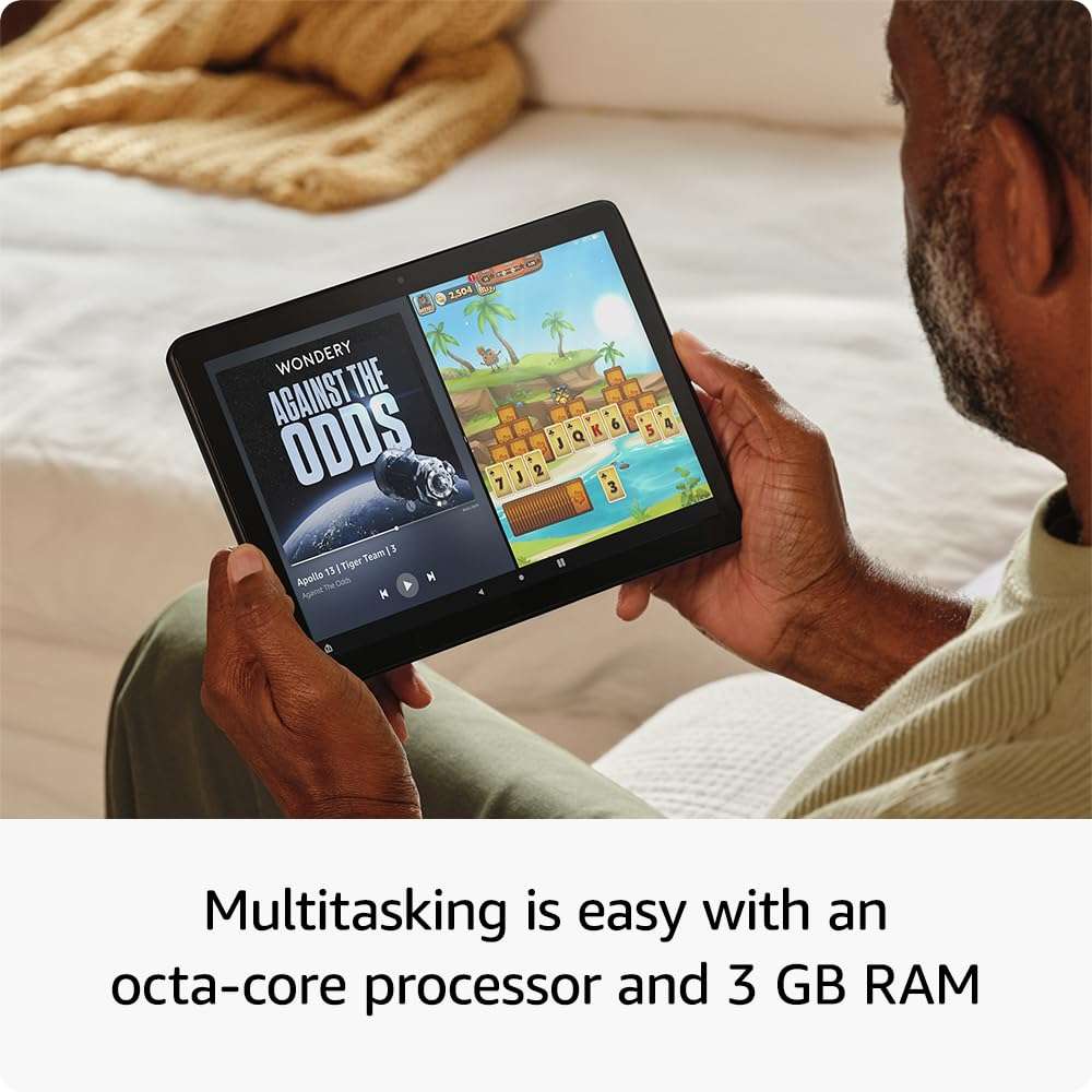 Amazon Fire HD 10 tablet (newest model) built for relaxation, 10.1" vibrant Full HD screen, octa-core processor, 3 GB RAM, 32 GB, Ocean 3