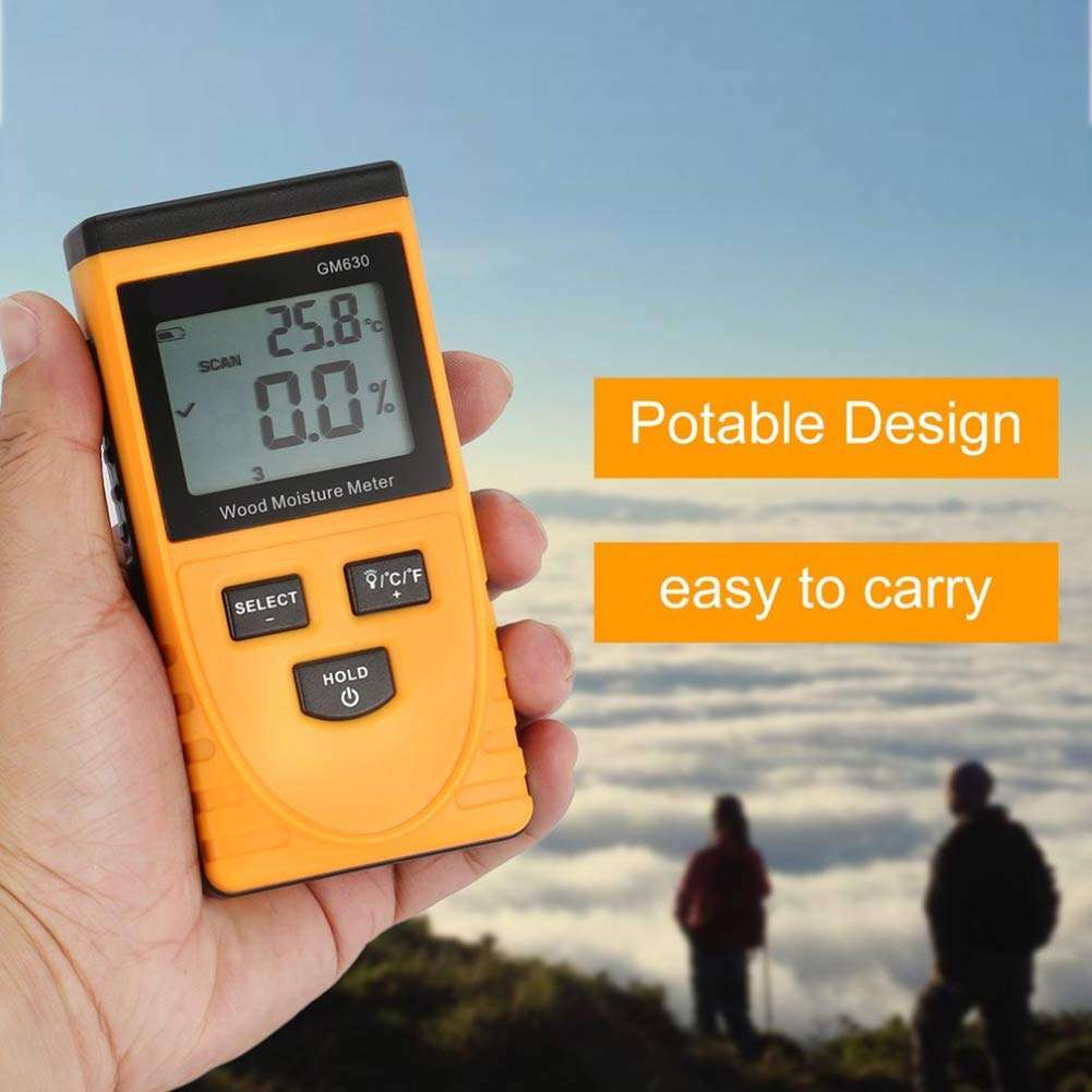 CICIN Wood Moisture Meter Digital, Display Humidity Test Water Content Meter Detector Density Hygrometer 6