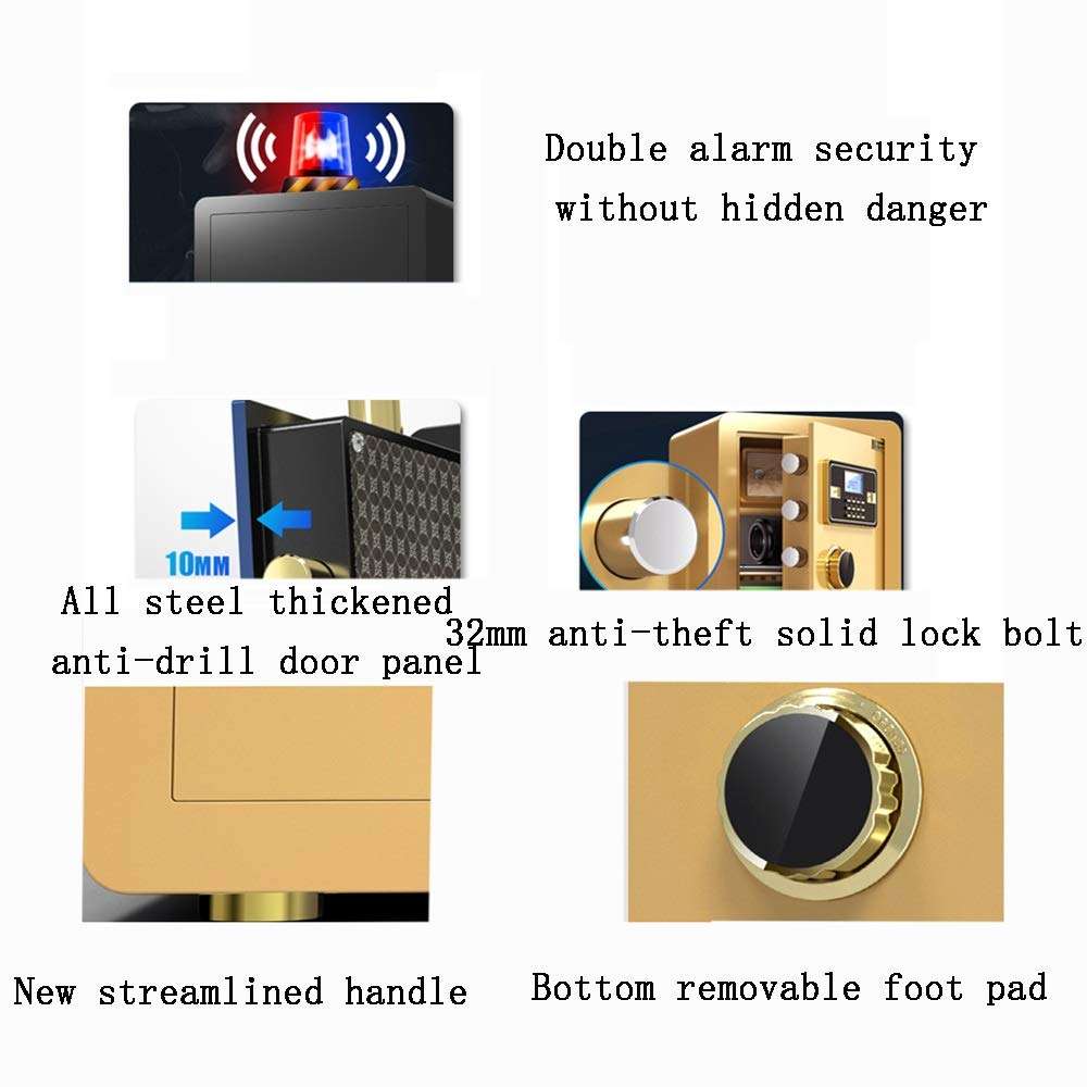 ZCF Security Safes Security Safes, Electronic Digital Box Keypad Lock Password Office Safes Home Hotel Business Jewelry Cash Use Storage Money (Color : Style3, Size : 38x33x45cm) 5