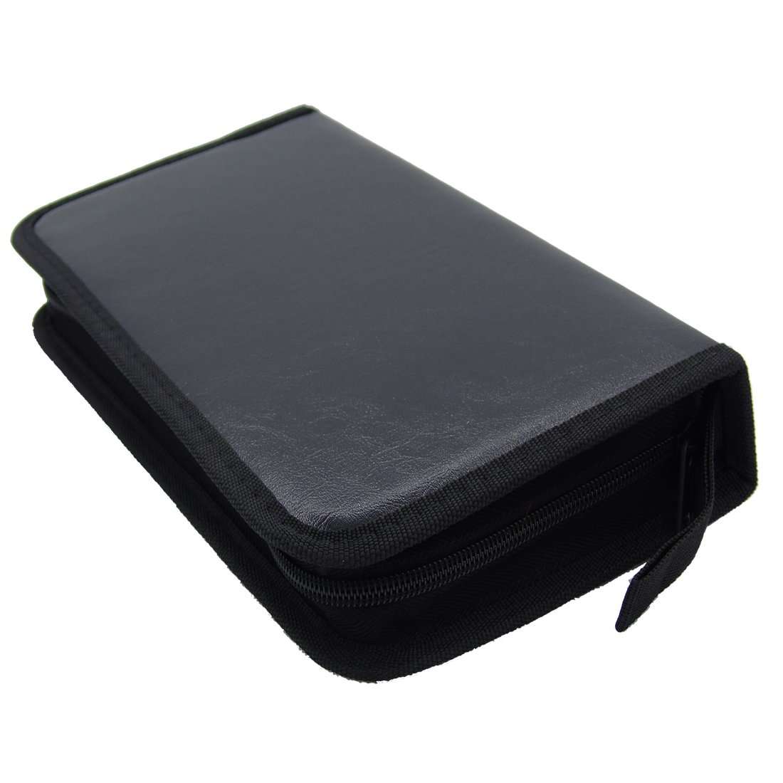 Grosun Black PU Leather CD DVD Storage Cases Portable Wallet Bags Holder for 80 Discs Capacity 1