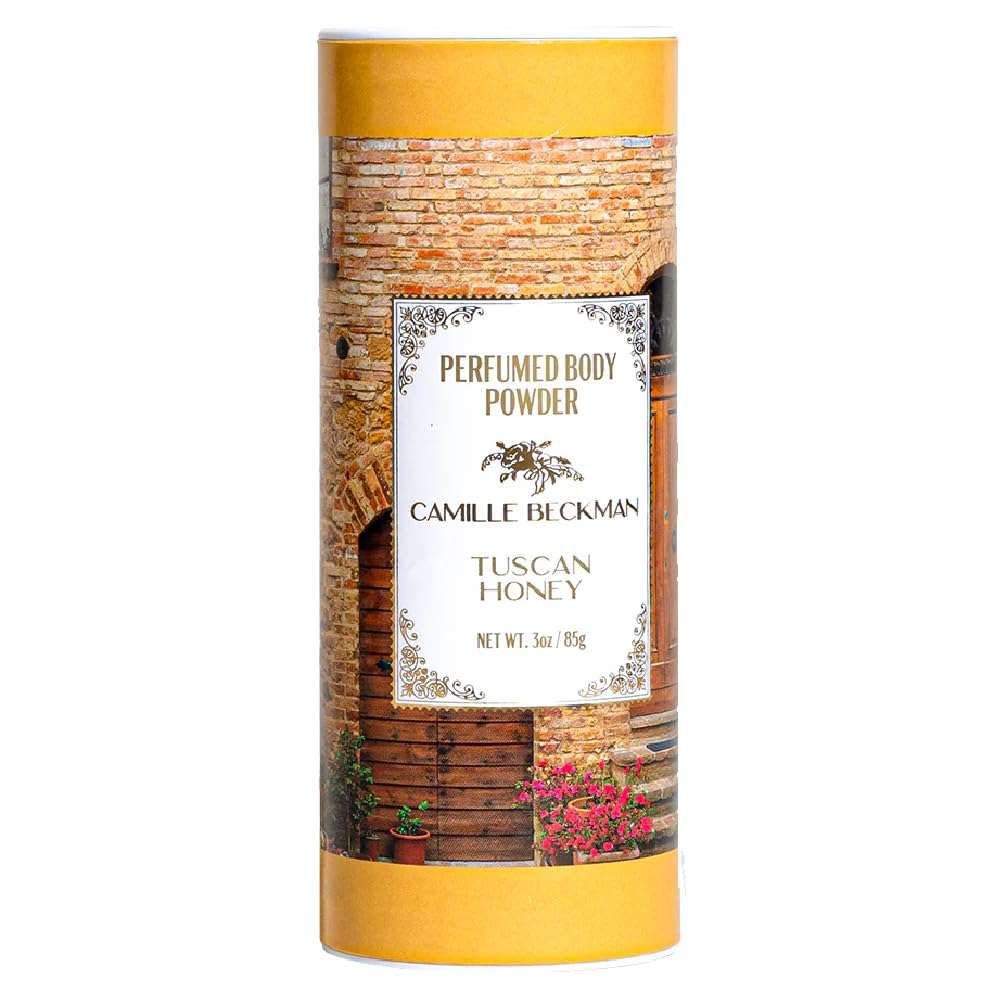 Tuscan Honey Scented Talc-Free Body Powder, Perfumed Dusting Powder, Camille Beckman, 3 Ounce