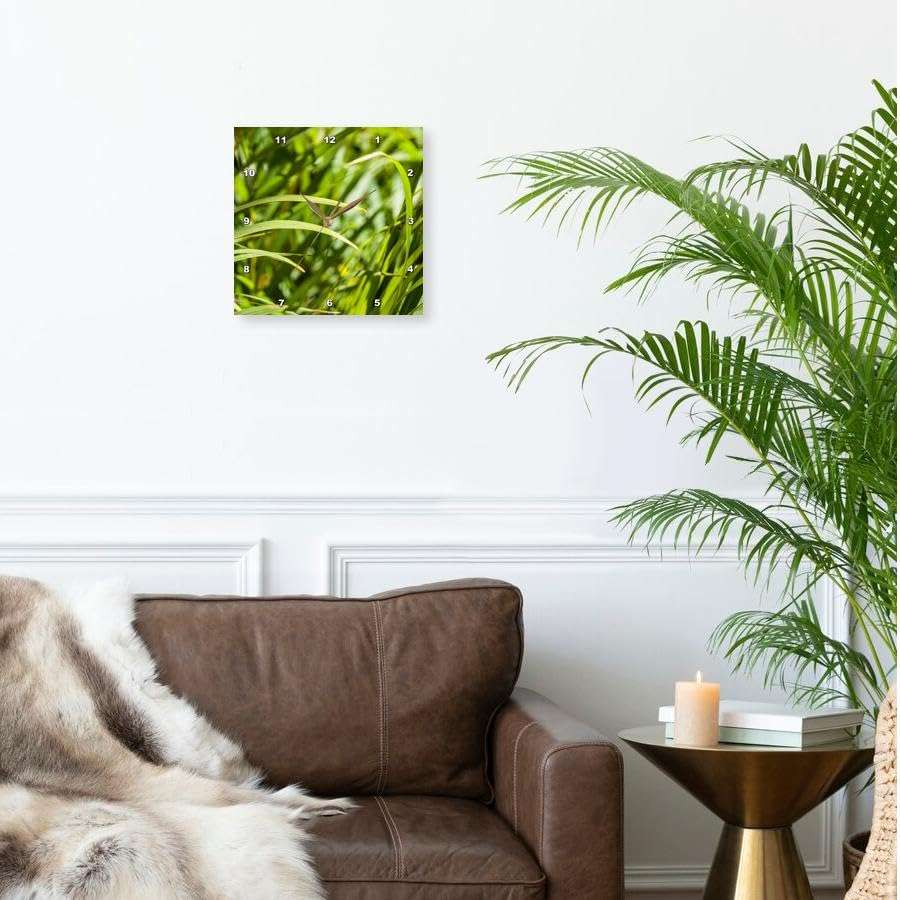 3dRose Wall Clock Silent - 15 inch - Blades of Green Grass. Joy of Spring Season - Alexis Photography - Nature Grass 2