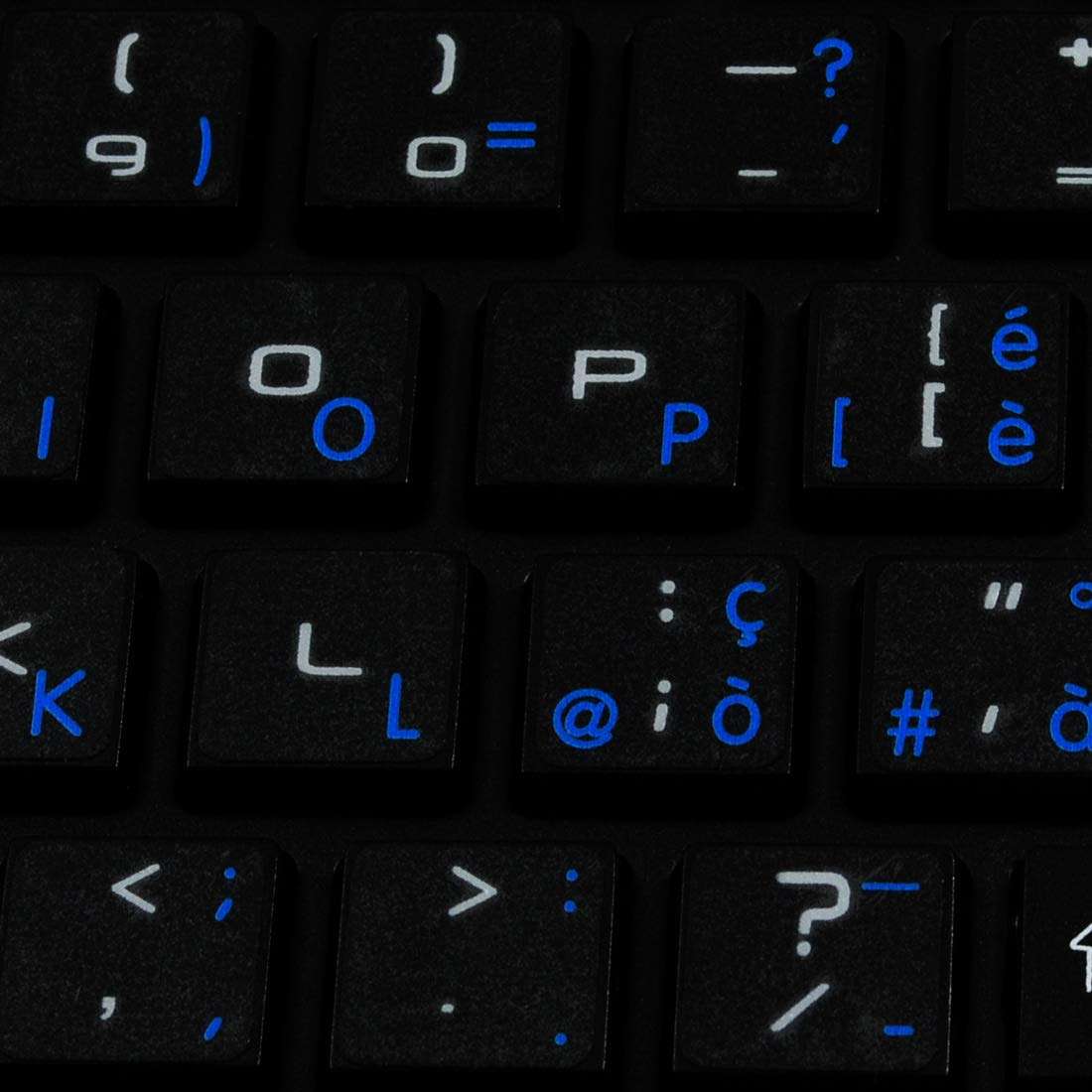 Apple Italian Sticky Labels for Keyboard with Blue Lettering Transparent for Desktop, Laptop and Notebook 1