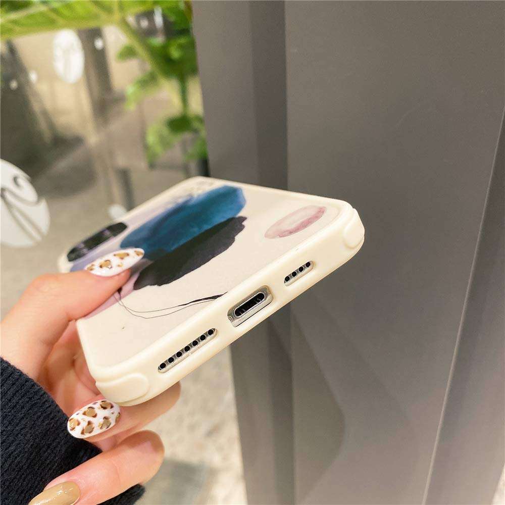 Blue Water Color Soft Case for Apple iPhone 11 Pro Max 6.5 inch Fashion Cute Design with Plating Camera Protection Lid Shockproof Corner Bumper Protective Cover for iPhone 11 Pro Max Cases 6