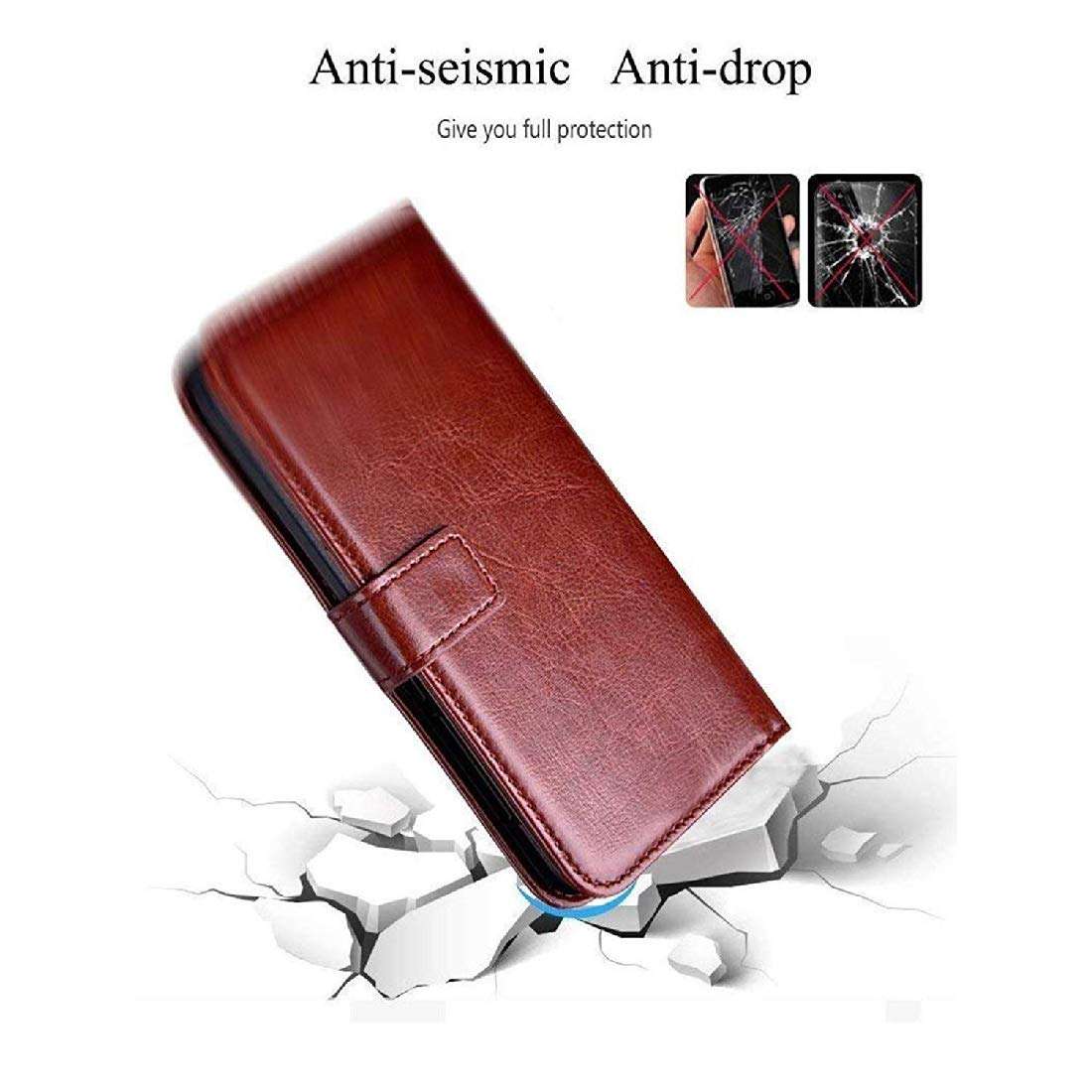 Casotec Flip Cover Compatible with OnePlus 8 | Premium Leather Finish | Inbuilt Pockets & Stand | Flip Cover Back Case for OnePlus 8 (Brown) 5