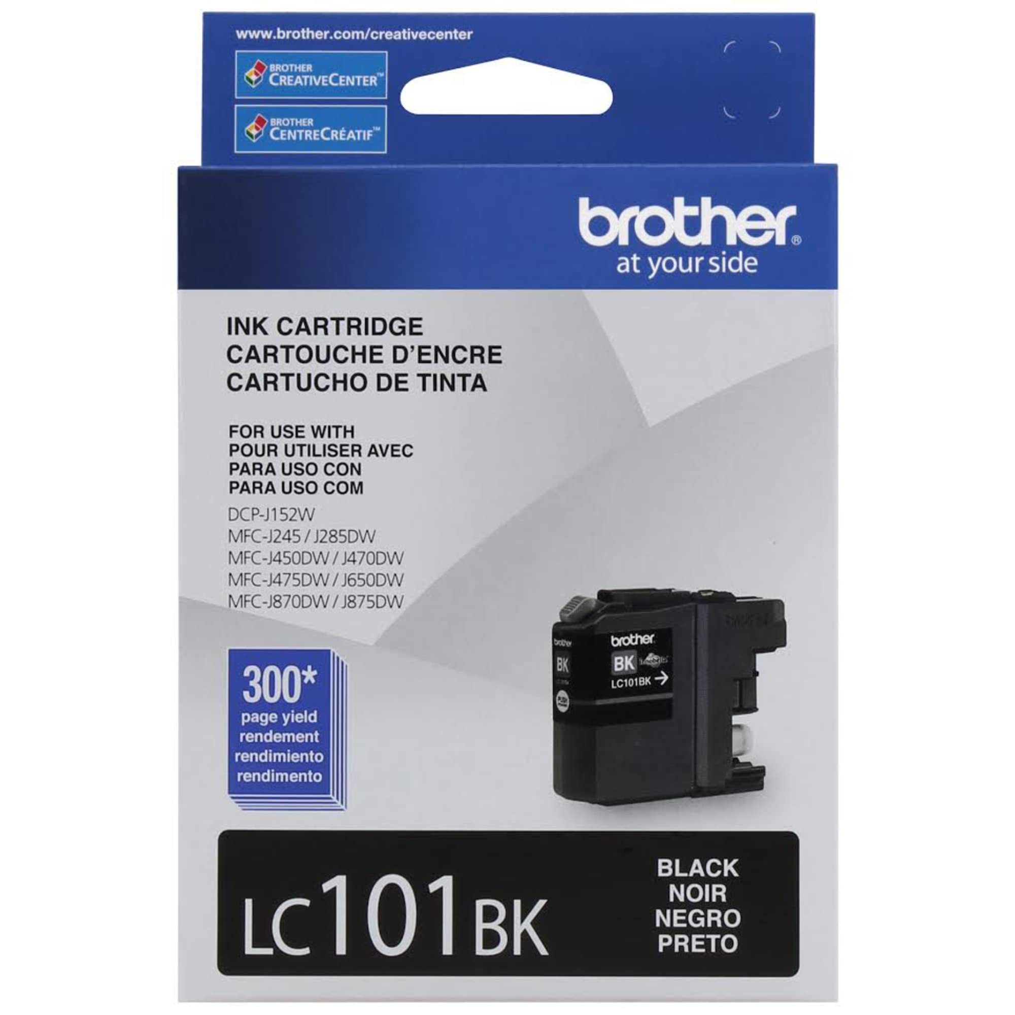 Brother Genuine Standard Yield Black Ink Cartridge, LC101BK, Replacement Black Ink, Page Yield Upto 300 Pages, LC101 1