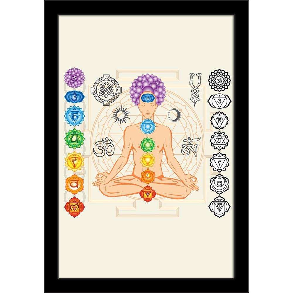 ArtzFolio Man With Chakras & Esoteric Symbols Paper Poster Black Frame | Top Acrylic Glass 9 x 13 inch (23 x 33 cms) 4