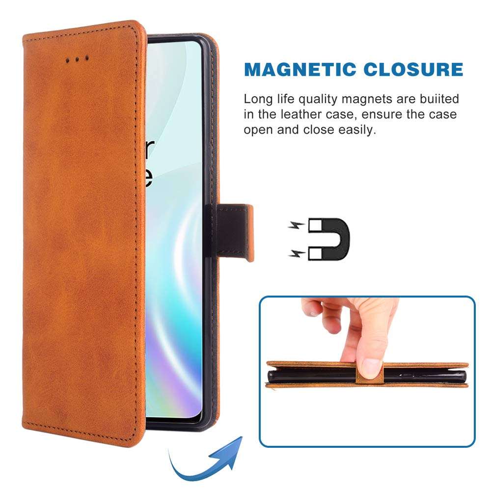 Phone Case for OnePlus 8 Pro One Plus 8Pro 5G Folio Flip Wallet PU Leather Credit Card Holder Slots Heavy Duty Full Body Protection Kickstand Phone Cover for On 1Plus 1 + Plus8 1+ Cases Brown 2