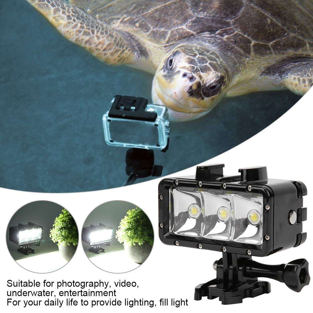 Diving LED Fill Light,LED Waterproof Fill Light Waterproof Depth up to 30M,Matched Using with Chest Strap,Headband,Suitable for Photography,Video,Underwater,Entertainment,Photography Accessories 4