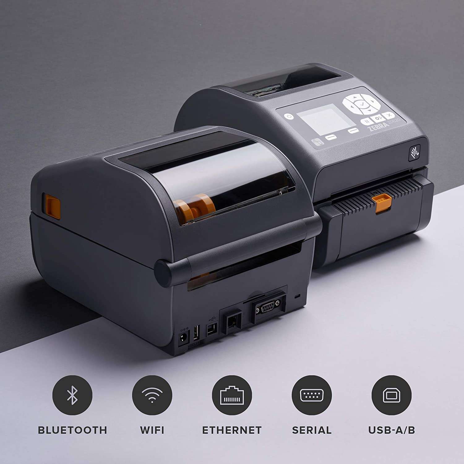ZEBRA ZD620d Direct Thermal Desktop Printer LCD 203 dpi Print Width 4 in WiFi Bluetooth Ethernet Serial USB Peeler Preinstalled ZD62142-D11L01EZ 2