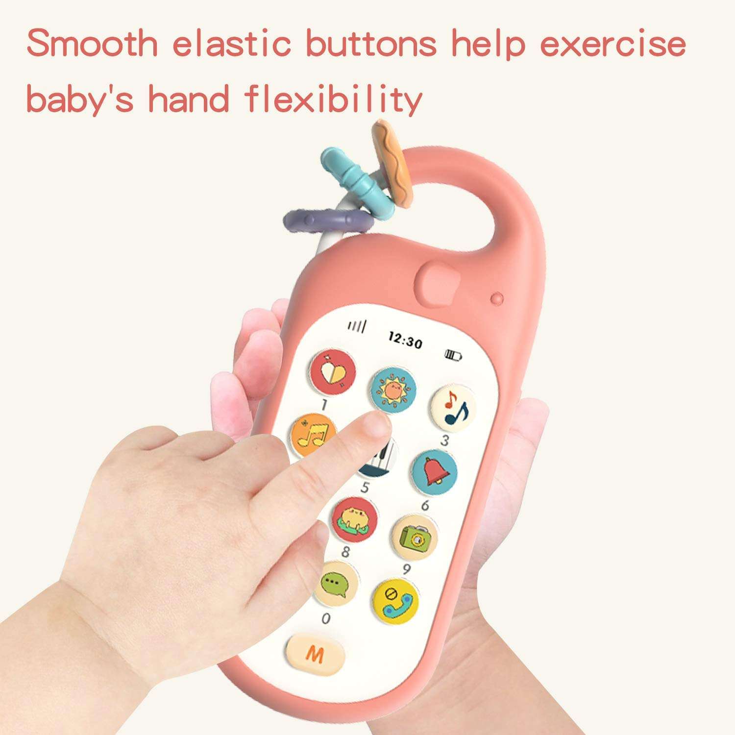 Gxi Baby Phone Toy Early Educational Toy Telephone for Learning and Play Pretend Play Phone for 1 Year Old Infant – 12 Buttons Smart Phone for Babies and Toddlers 6