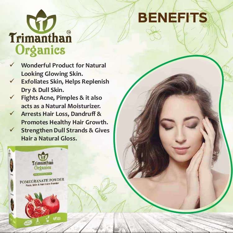 TRIMANTHAN ORGANICS Pomegranate Powder Hair & Skin Care Natural Face pack Powder (250 GM) 4