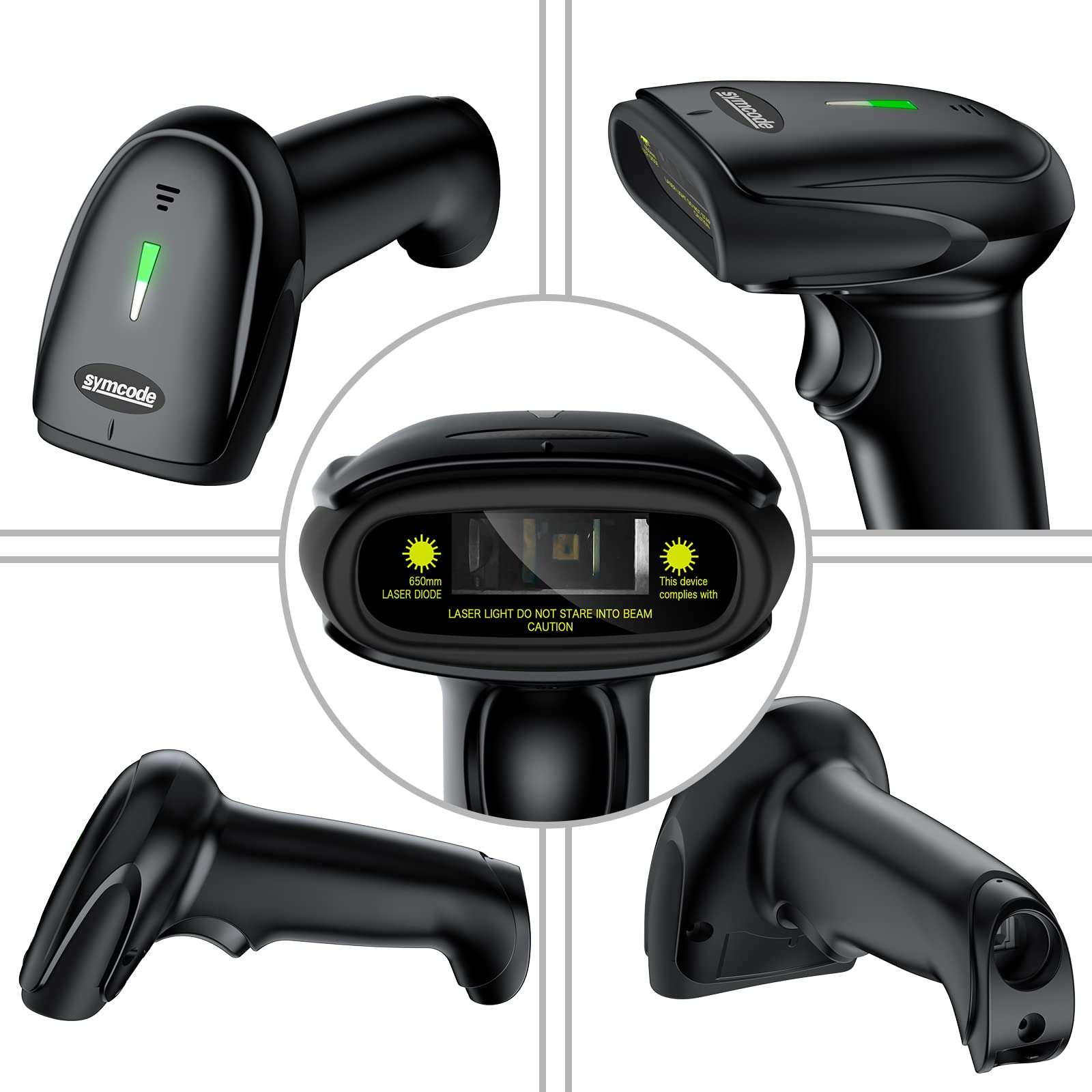 USB Laser Barcode Scanner Wired Handheld 1D Bar Code Scanner Reader Black 3
