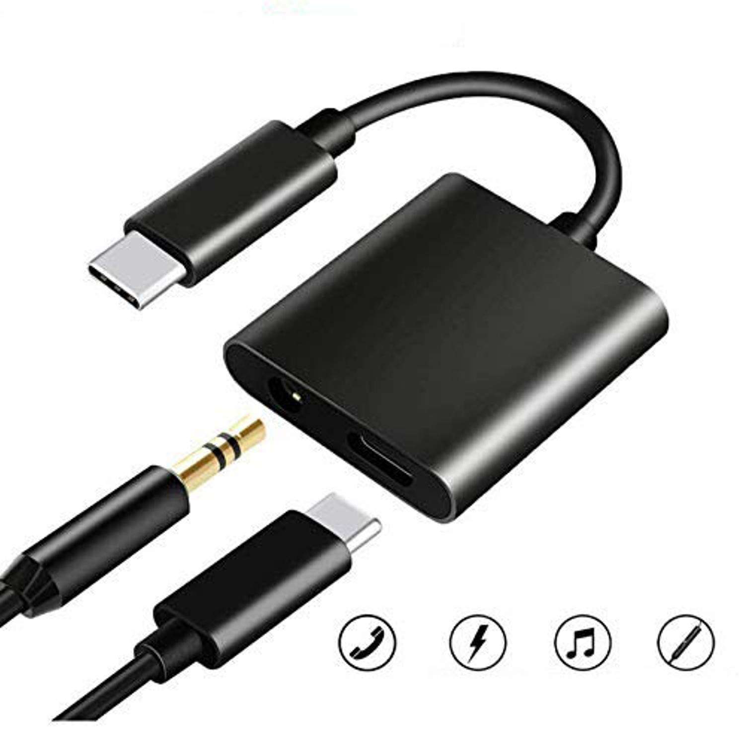 Type-C to 3.5 mm Aux Audio & USB Charging Splitter for Oppo A76 Original Audio Jack 2 in1 Adapter Music Headphone Splitter & Type C USB Charging Cable Converter Earphone Headphone Hands-Free Type-C to 3.5 mm Head Aux Audio USB Cable and Headphone (Straight JACK1 - CP4, Multi) 3